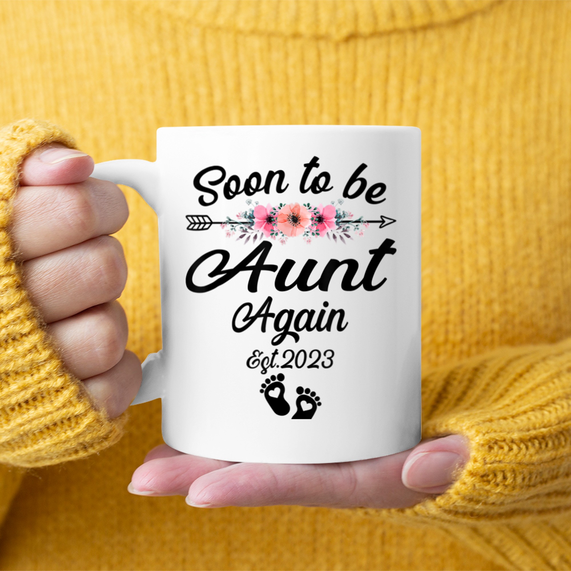 Soon To Be Aunt Again Promoted To New Aunt mug white