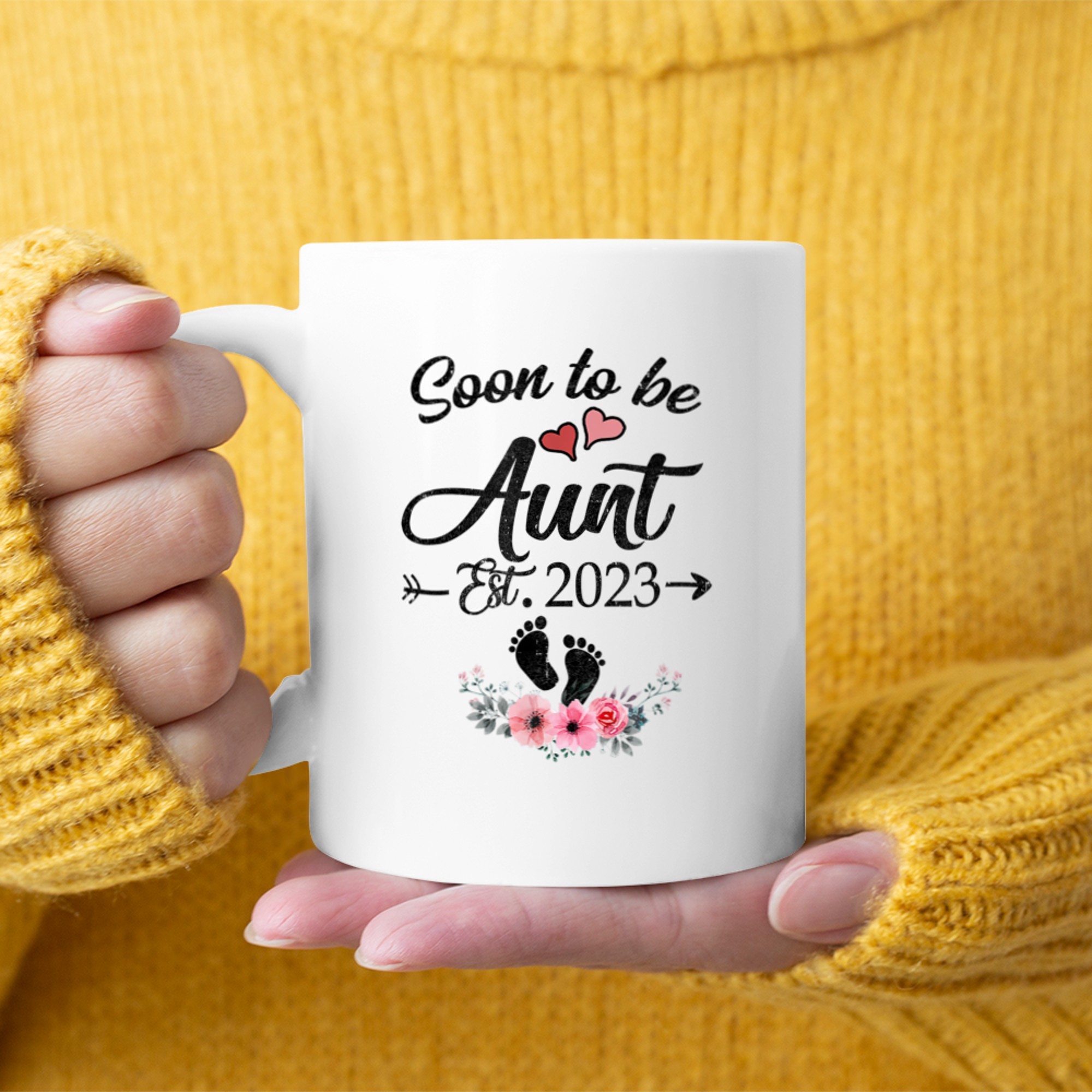 Soon To Be Aunt New Aunt For Mothers Day mug white