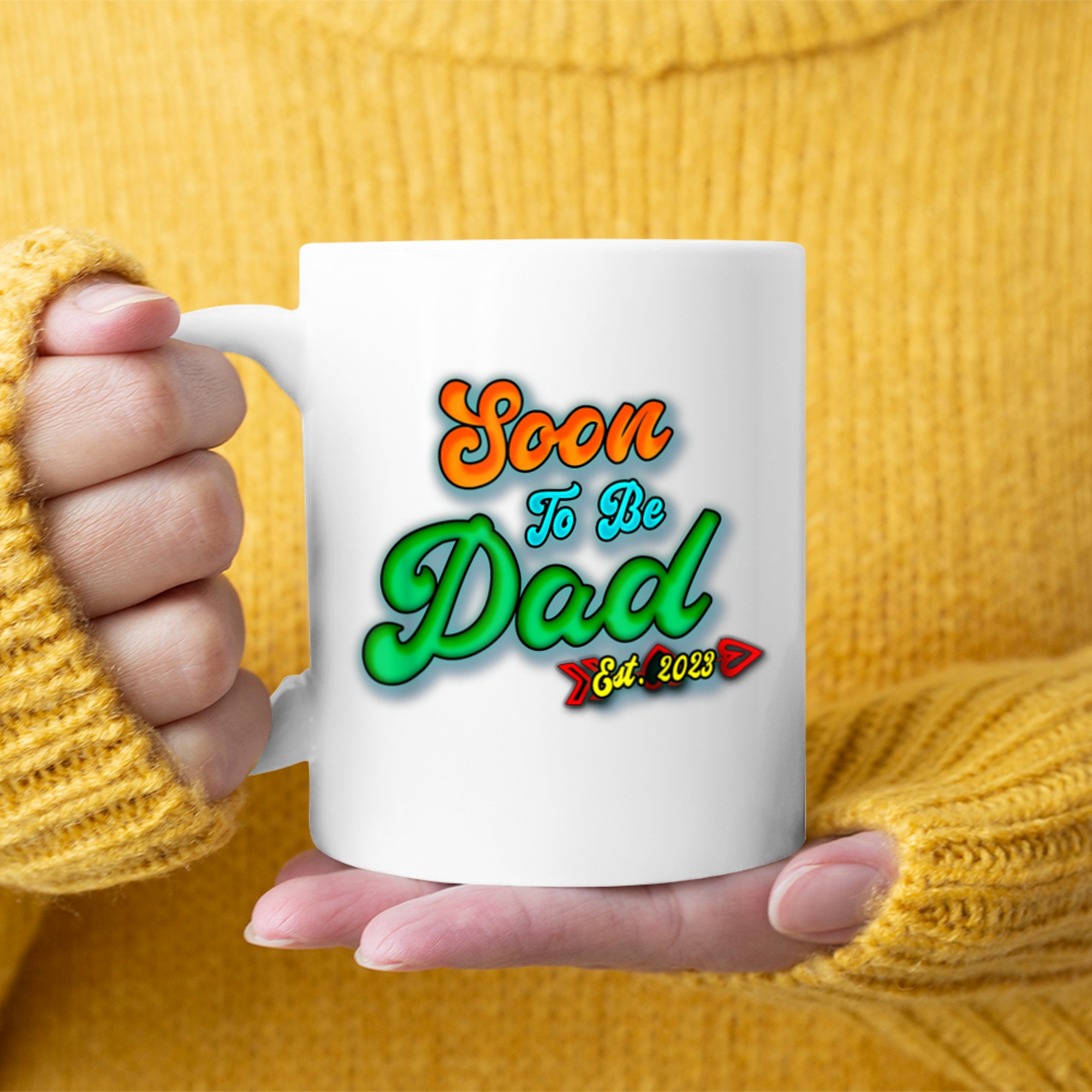 Soon to Be Dad 2023, New Dad First Time Daddy (1) mug white