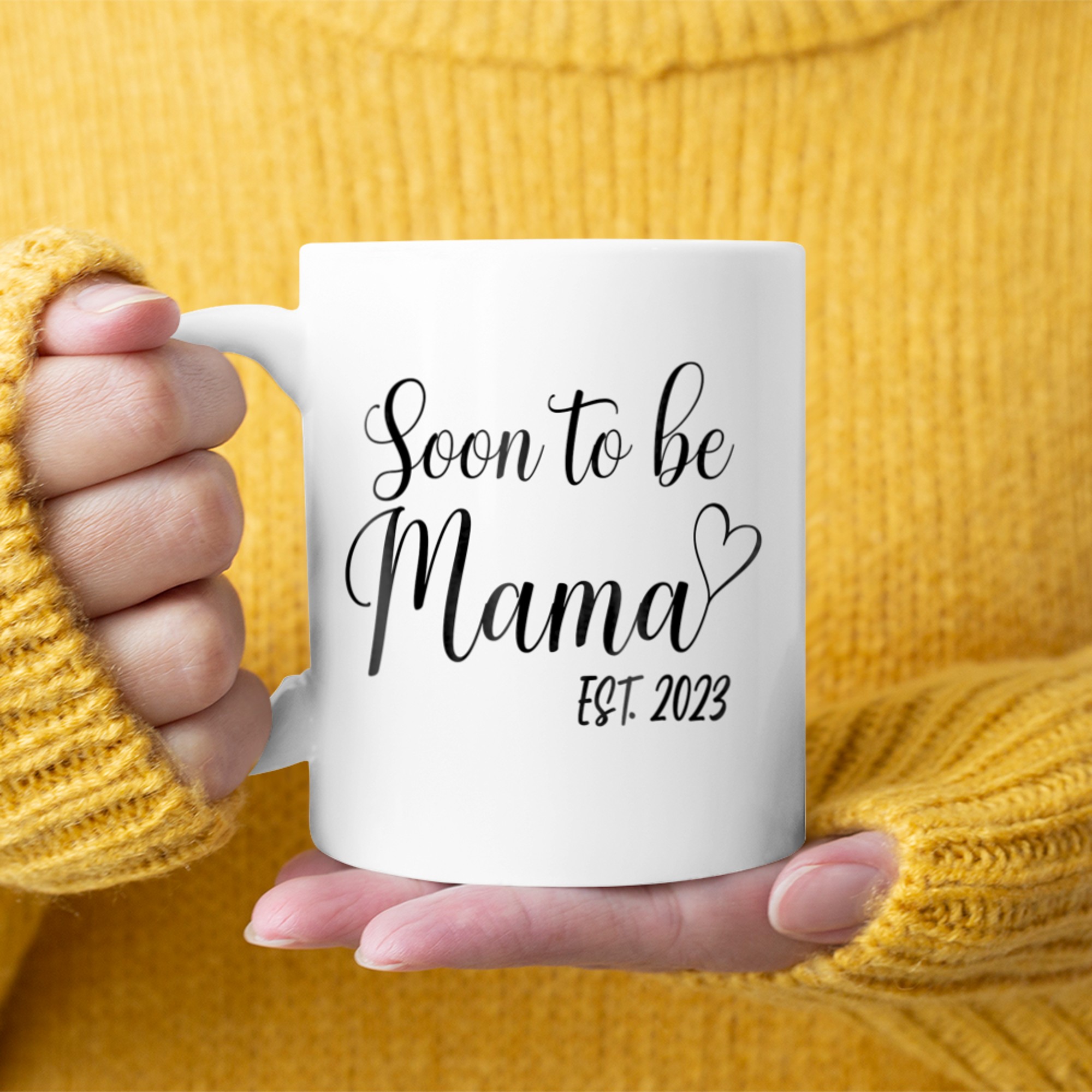 Soon To Be Mama Est.Pregnancy Announcement (1) mug white