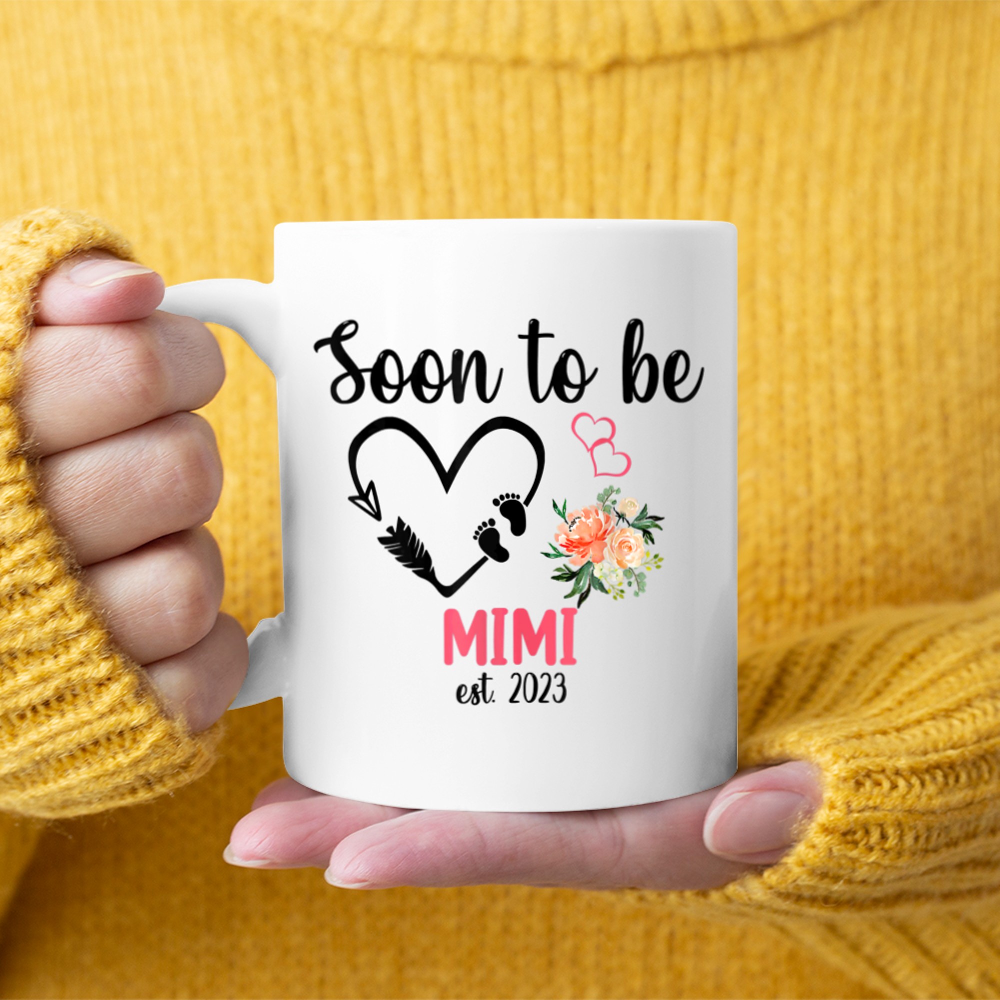 Soon to be Mimi Mother's Day Pregnancy Announcement mug white