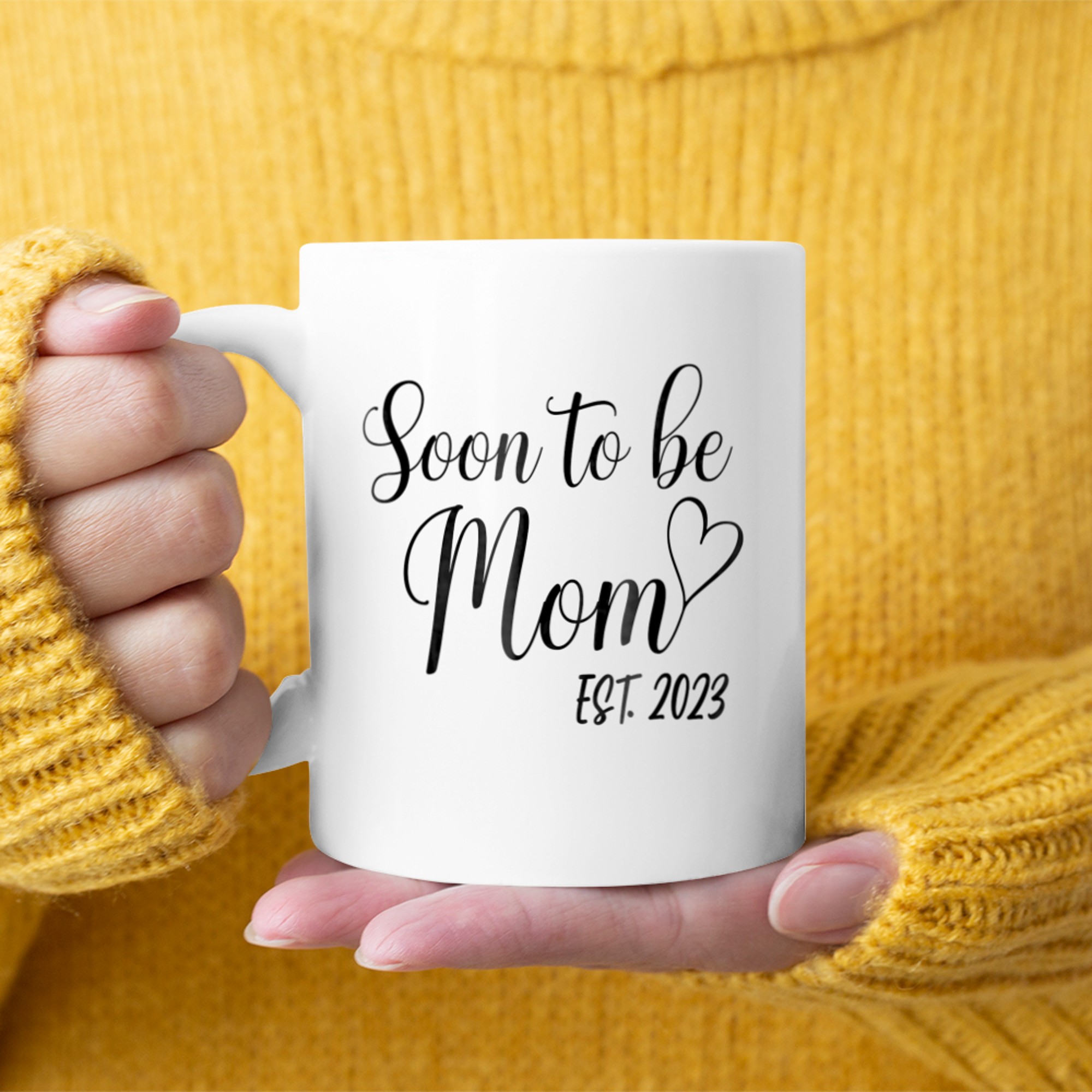 Soon To Be Mom Est.Pregnancy Announcement (1) mug white