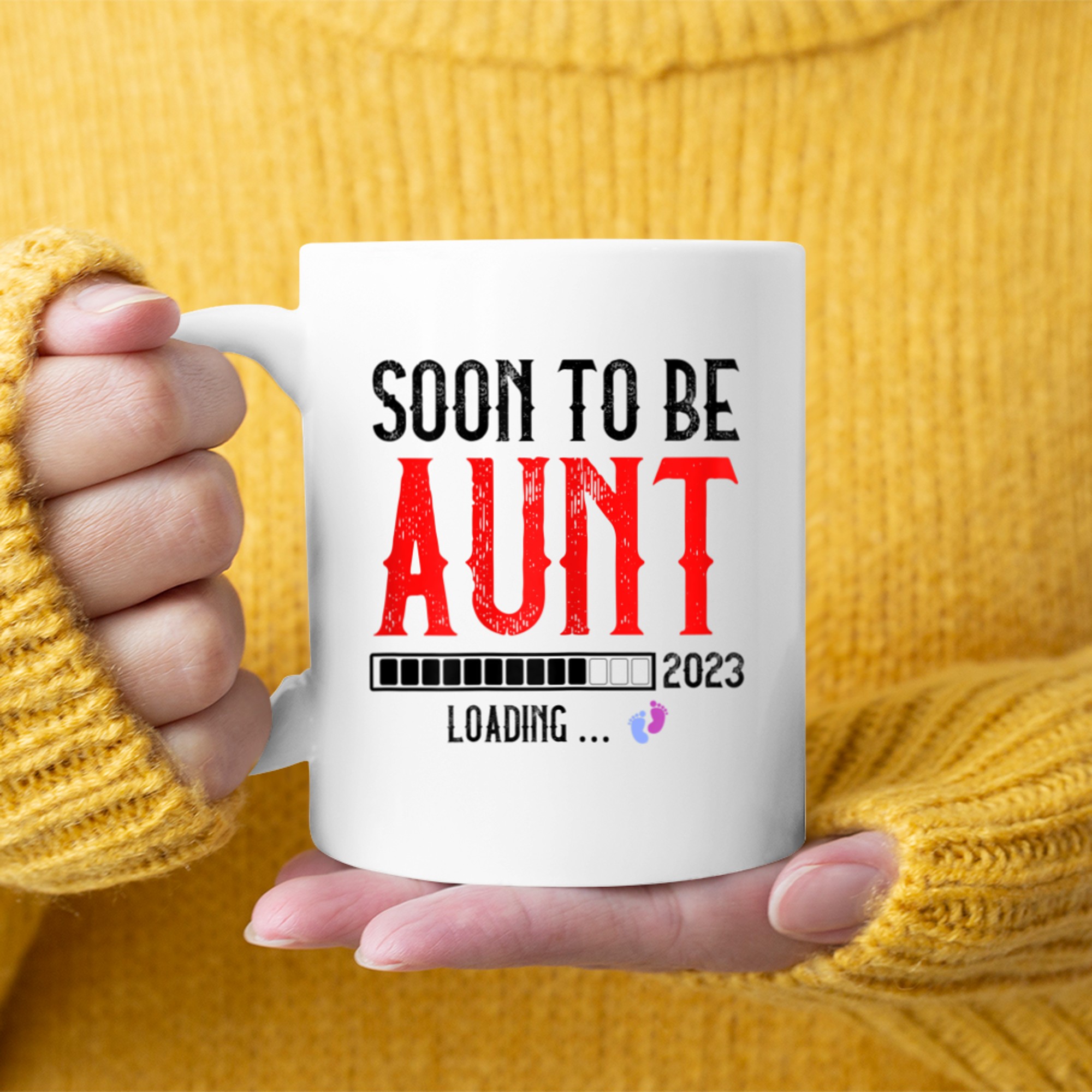 Womens Soon To Be Aunt Est Floral Aunt Pregnancy Announcement (4) mug white