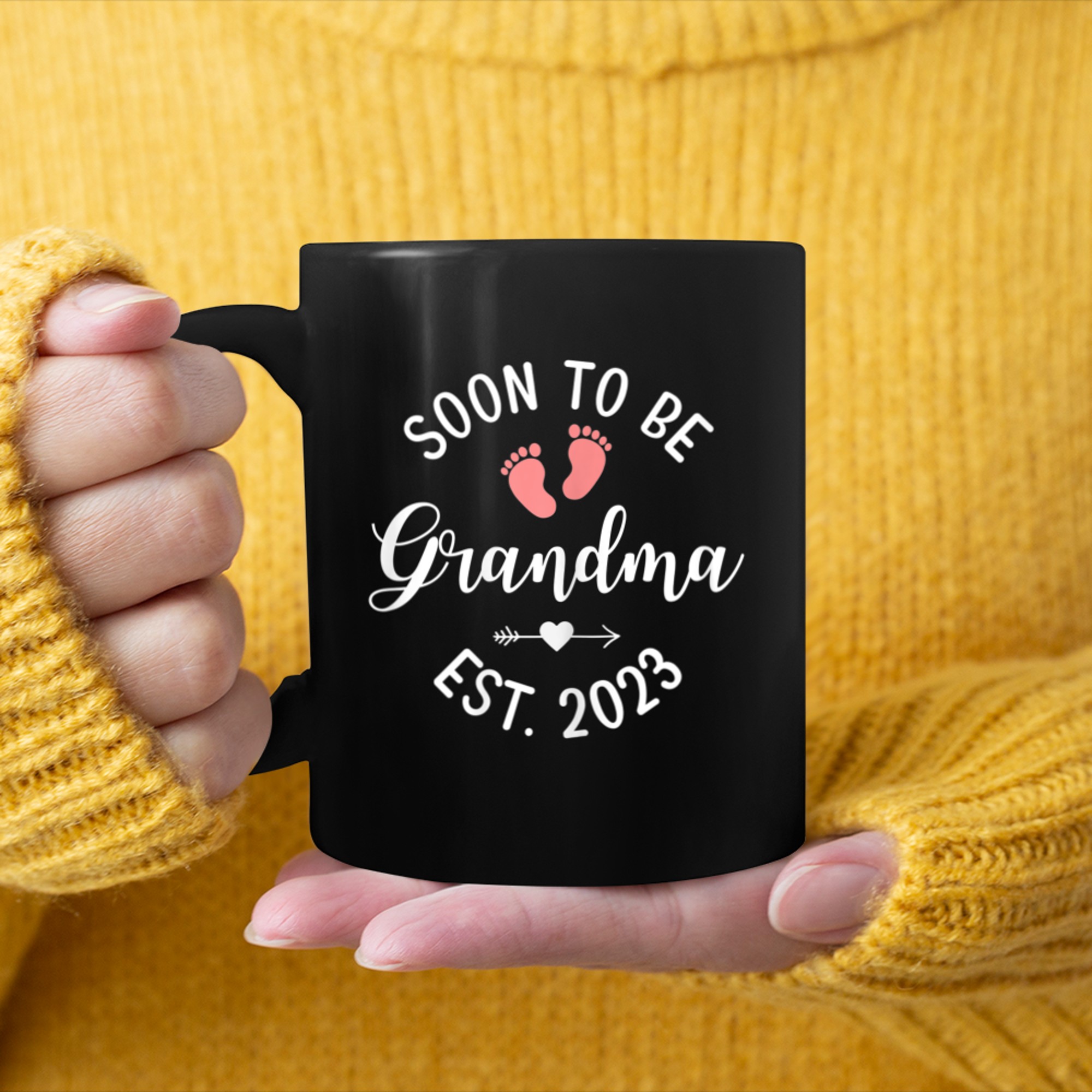 Womens Soon To Be Grandma Gender Reveal Announcement mug black