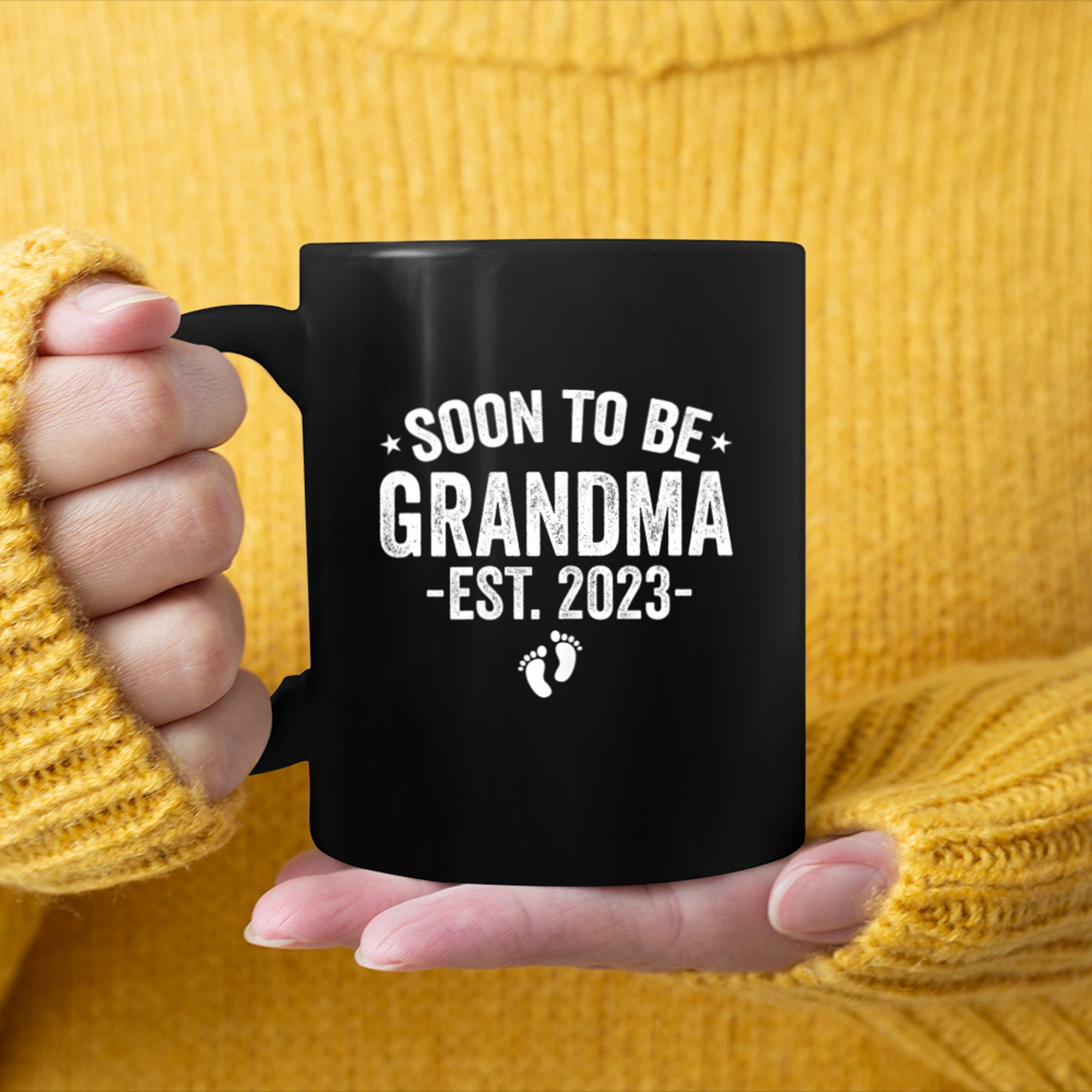 Womens Soon To Be Grandma Grandma Pregnancy Announcement mug black