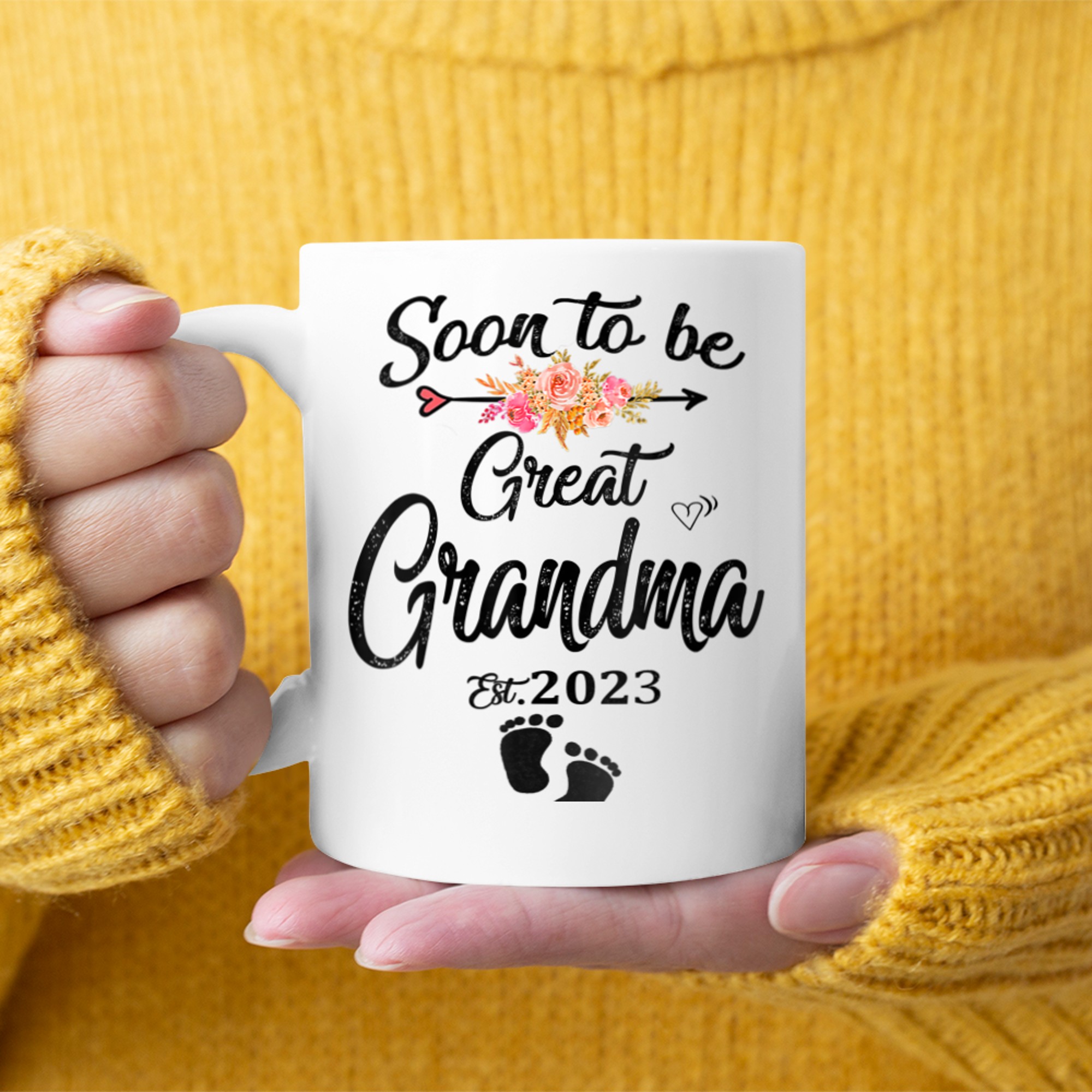 Womens Soon. To Be. Great. Grandma 2023 mug white