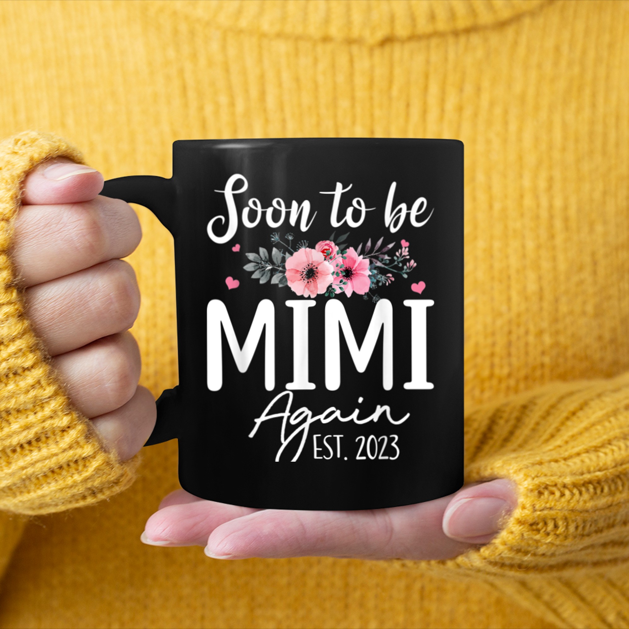 Womens Soon To Be Mimi Again Flower mug black