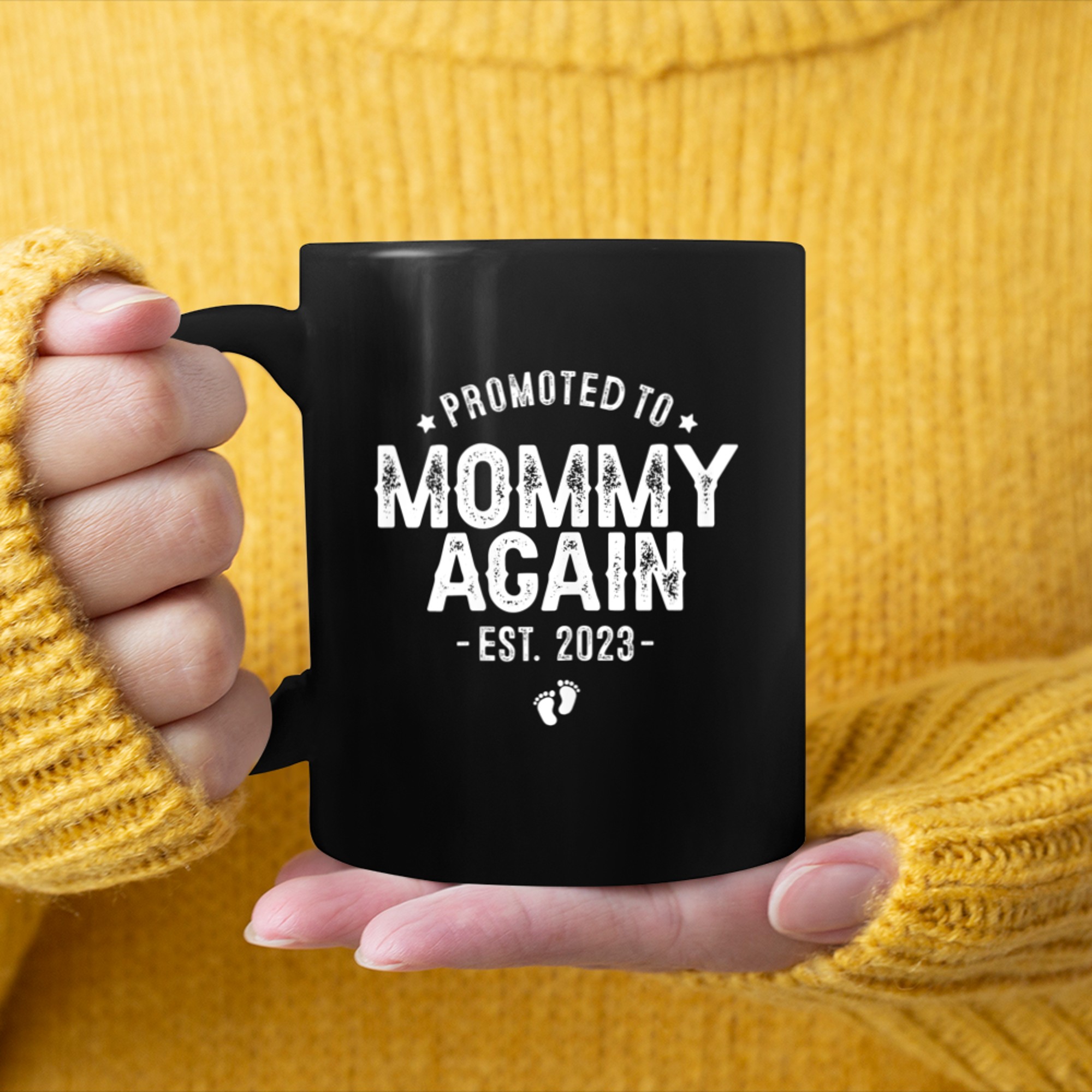 Womens Soon To Be Mom Again Promoted to Mommy Again 2023 mug black