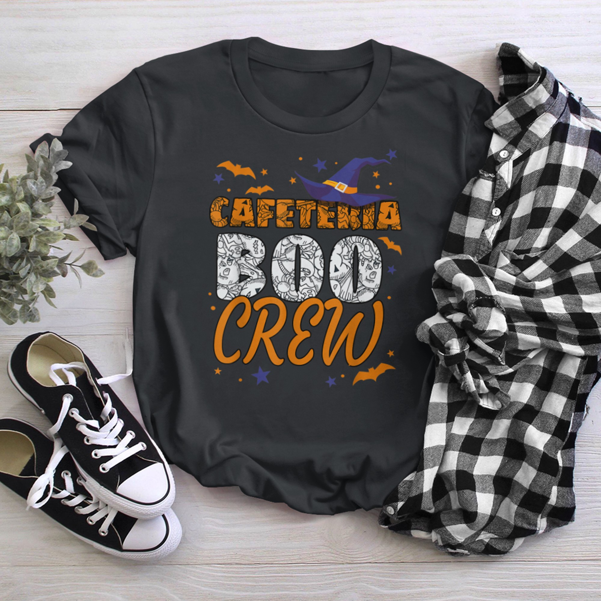 Cafeteria Boo Crew Funny Halloween Lunch Lady Matching t-shirt black