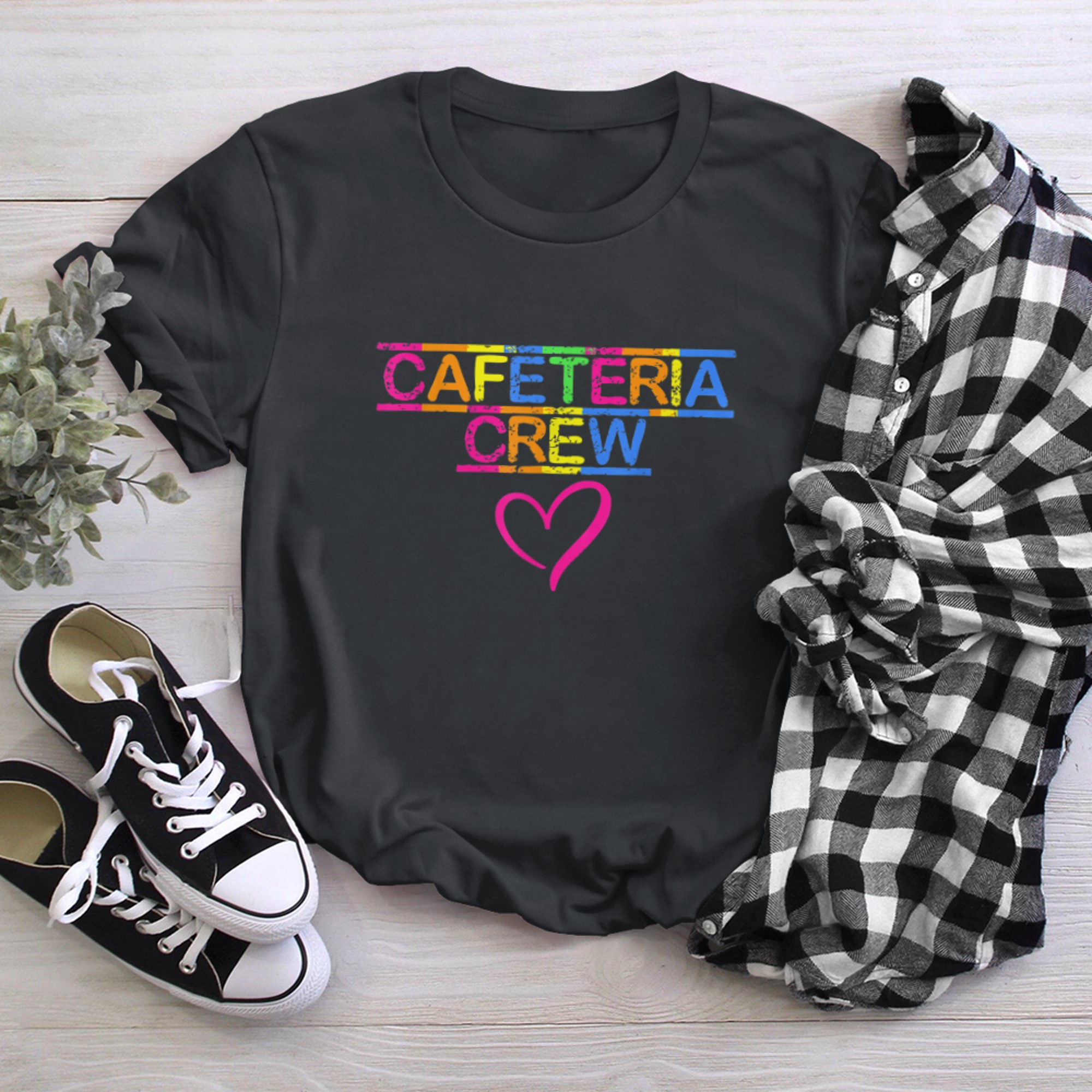 Cafeteria Crew for a cafe team t-shirt black