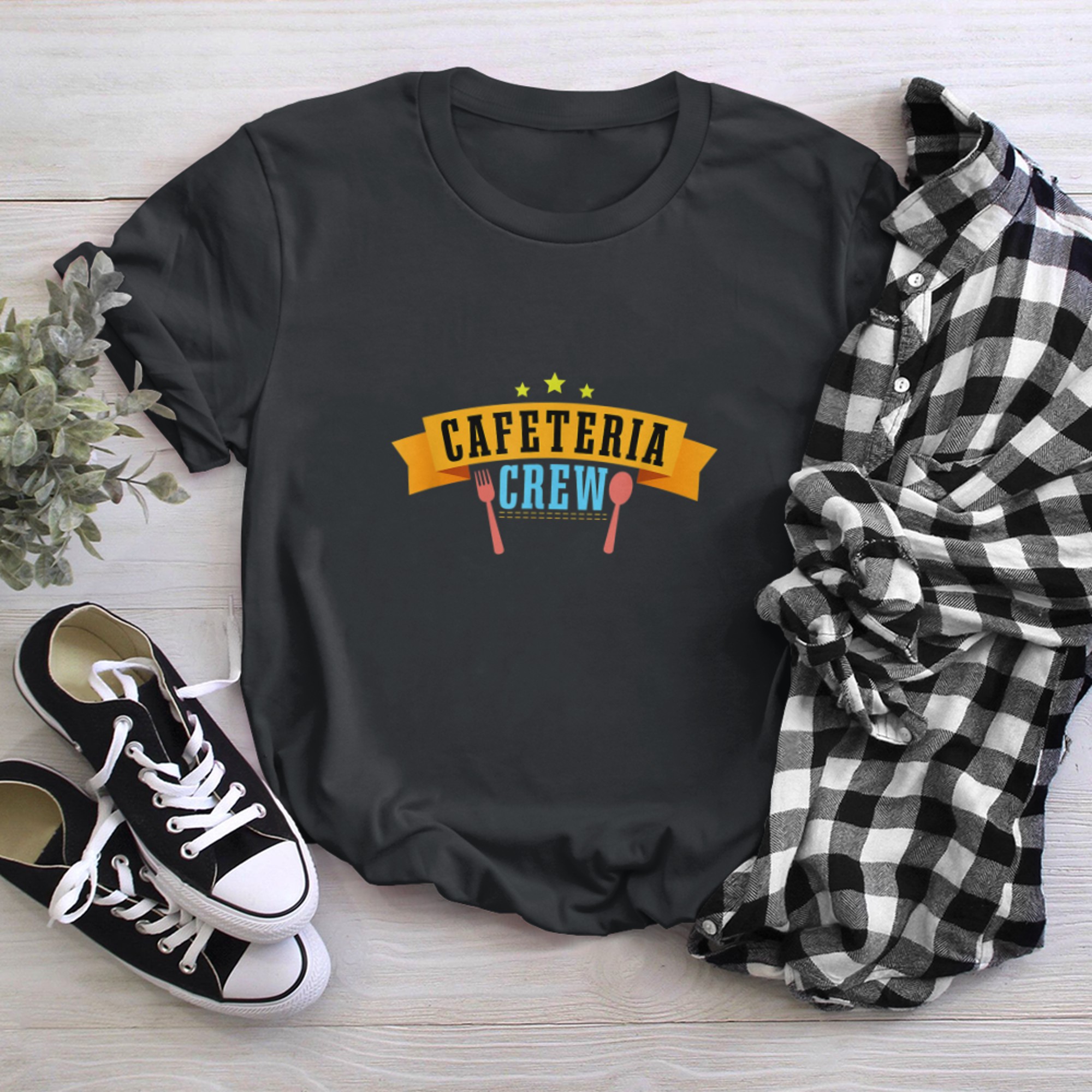 Cafeteria Crew Fun Lunch Lady & Food t-shirt black