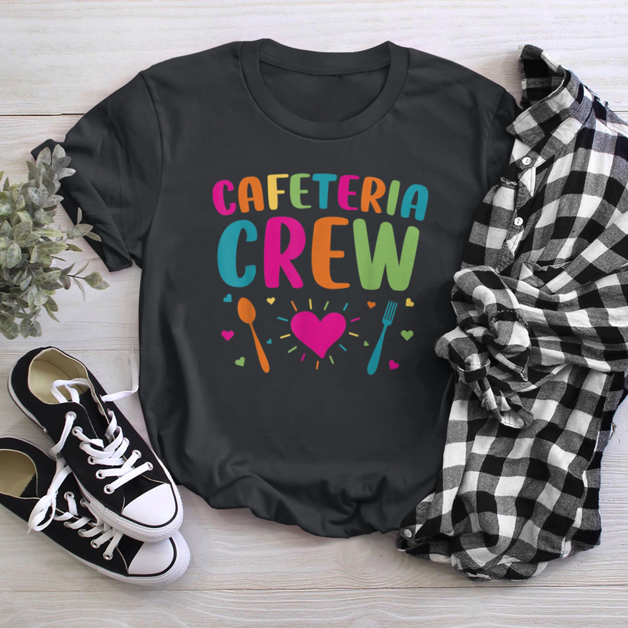 Cafeteria Crew Lunch Lady Back to School Novelty (1) t-shirt black