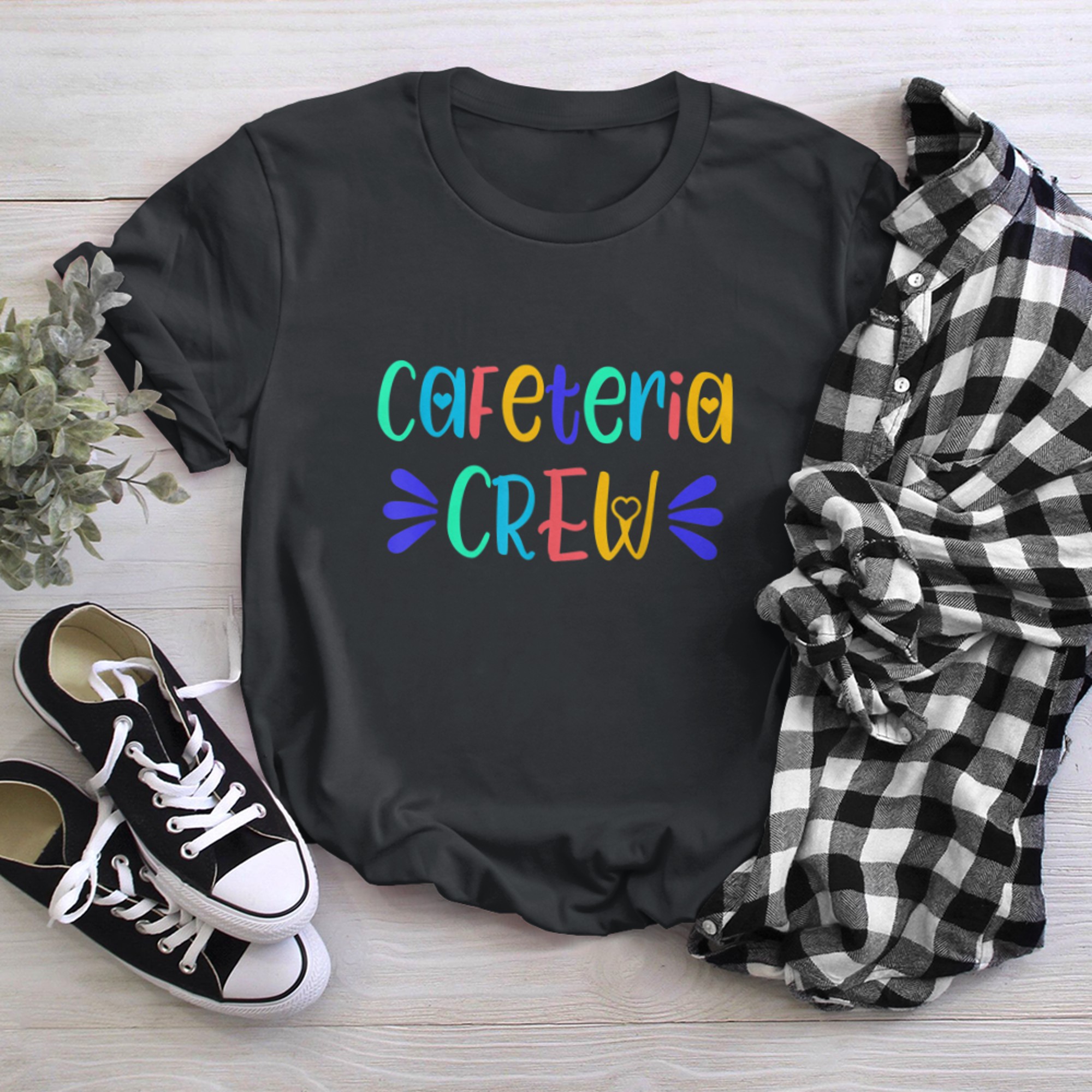 cafeteria crew matching tees school lunch team back to t-shirt black