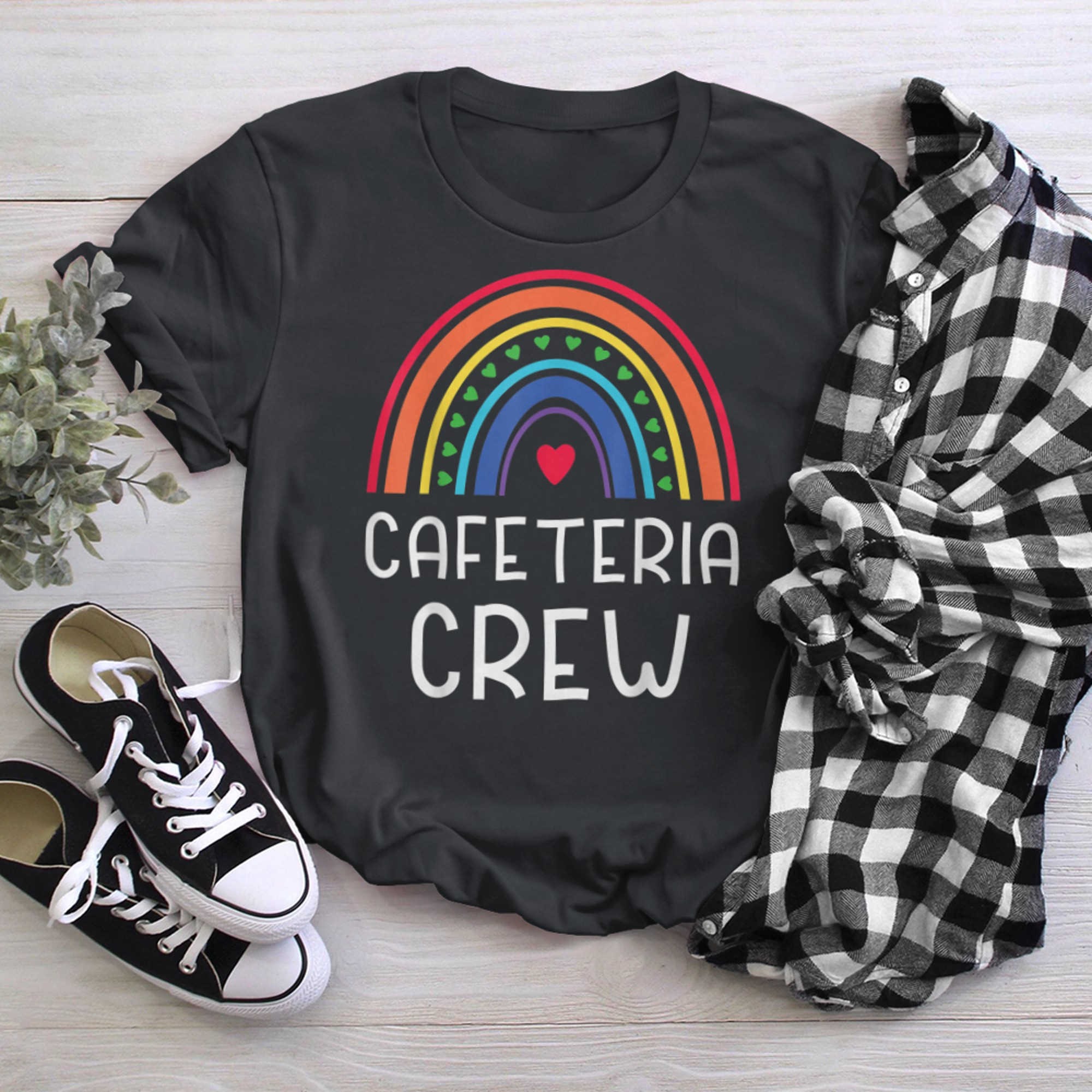 Cafeteria Crew Rainbow Lunch Lady Squad Proud Cooking Staff t-shirt black