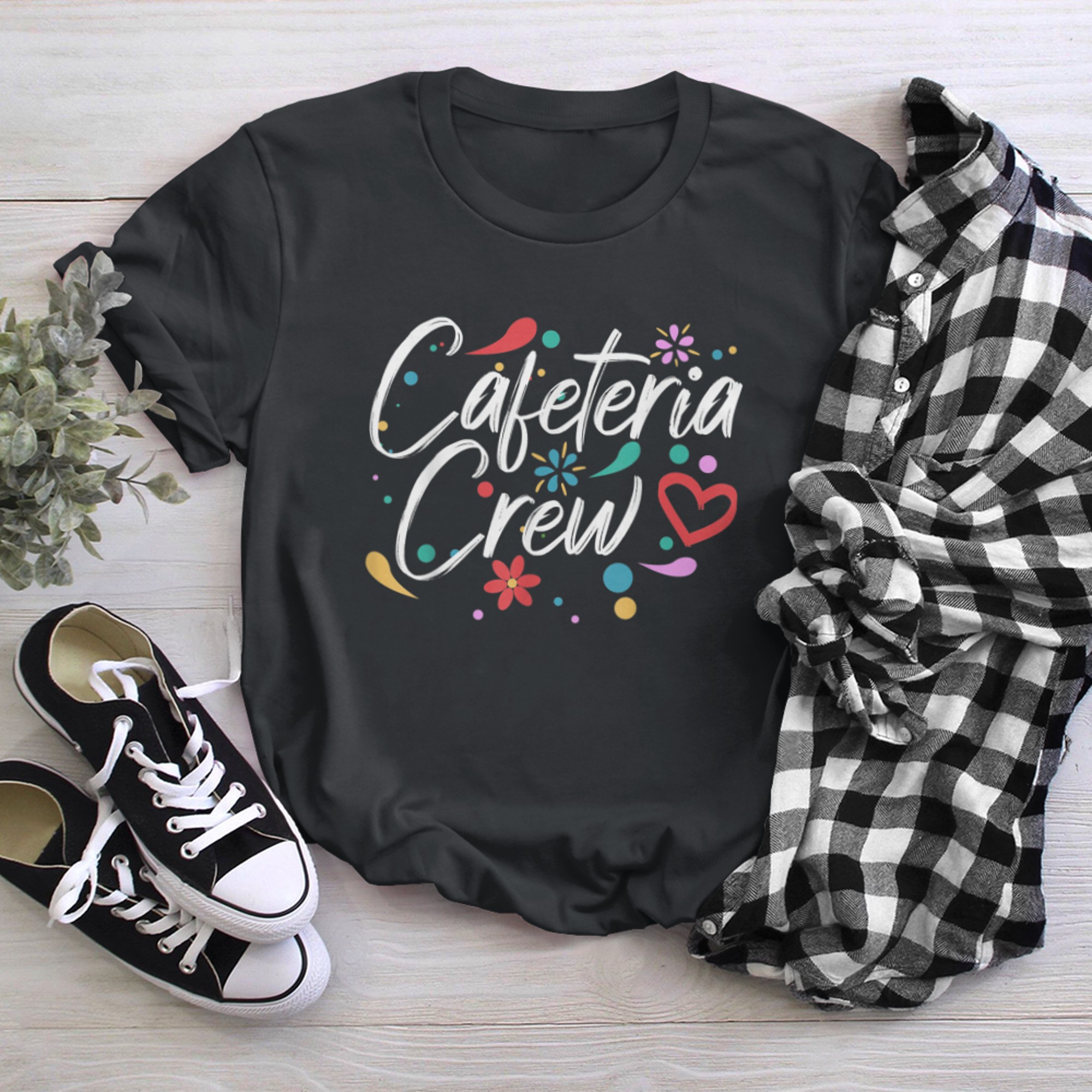 Cafeteria Crew School Caf� Student Worker for Barista (1) t-shirt black