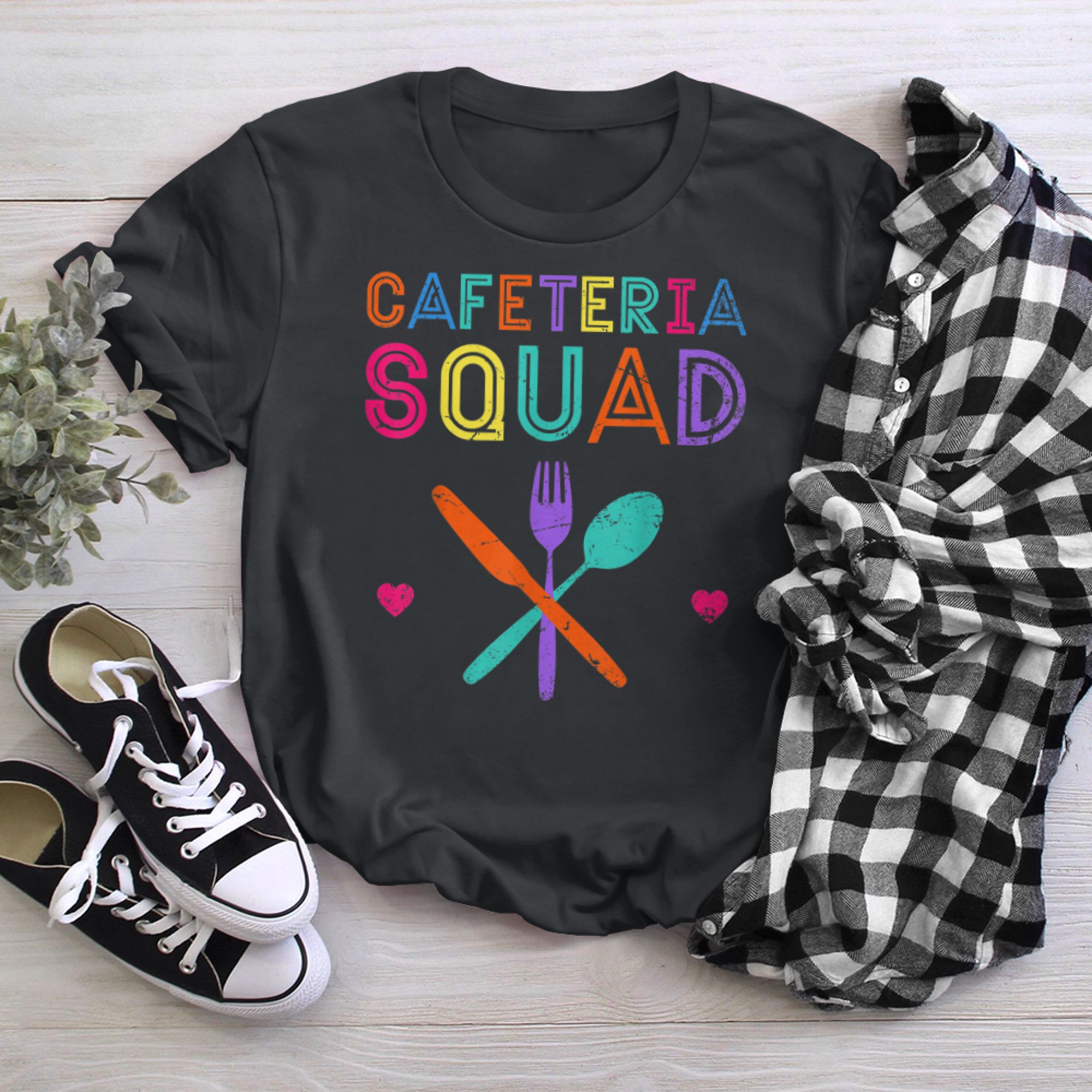 Cafeteria Crew School Lunch Lady Squad Worker Funny School t-shirt black