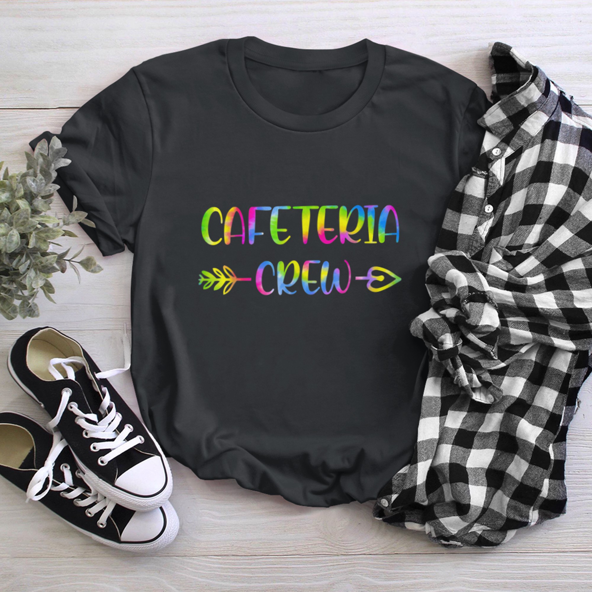 Cafeteria Crew Tie Dye Back to School Cute Lunch Lady Squad t-shirt black