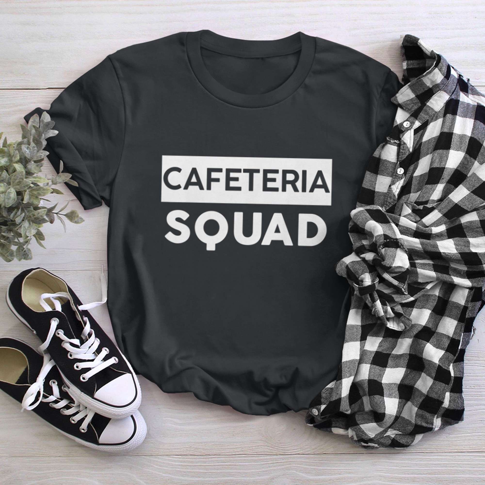 Cafeteria Squad Lunch Food Service Crew School Chef Team Men t-shirt black