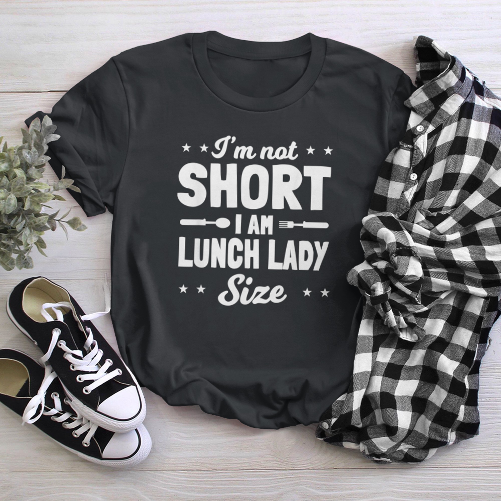 Cafeteria Worker Lunch Lady Size Food Service Crew t-shirt black