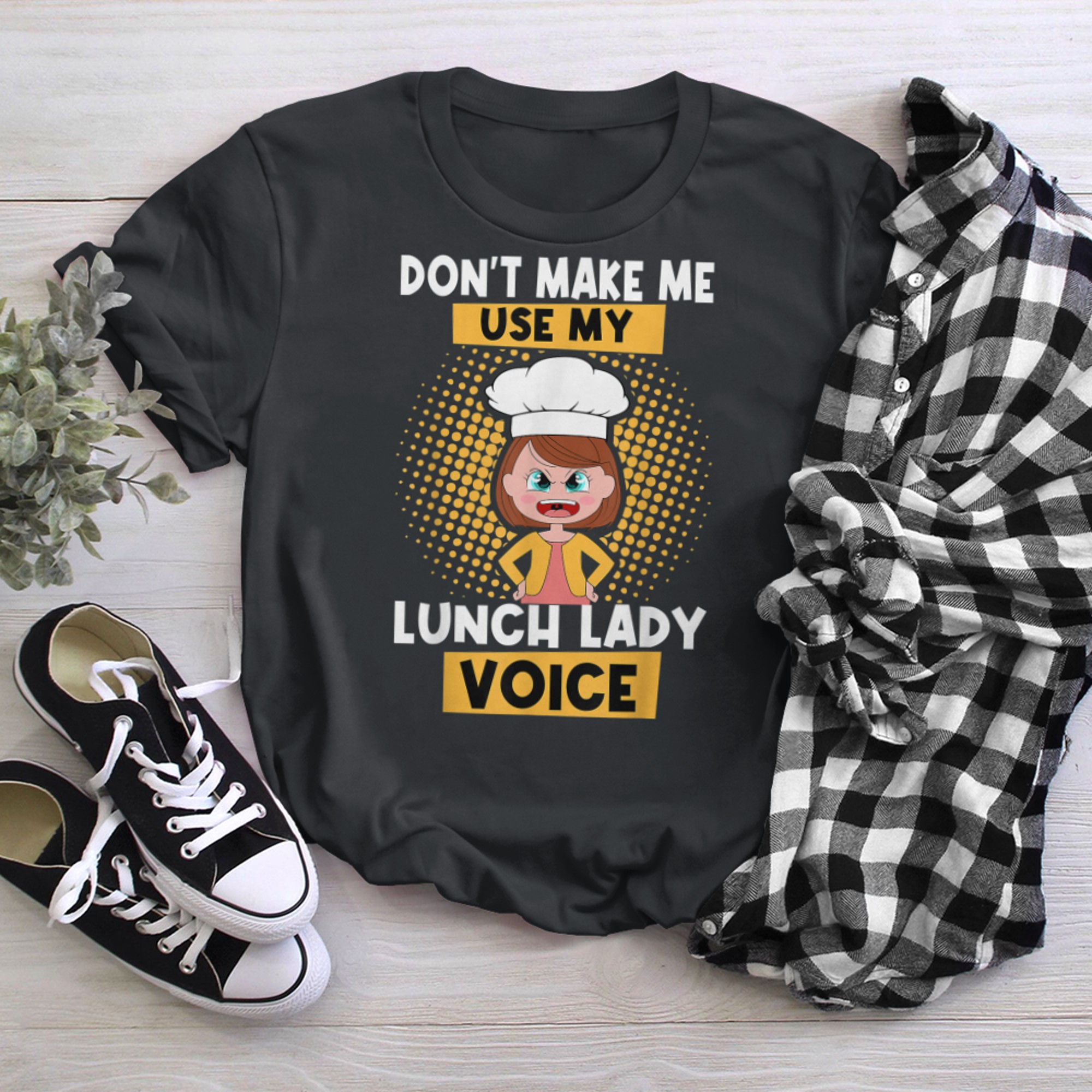 Cafeteria Worker Lunch Lady Voice Food Service Crew t-shirt black