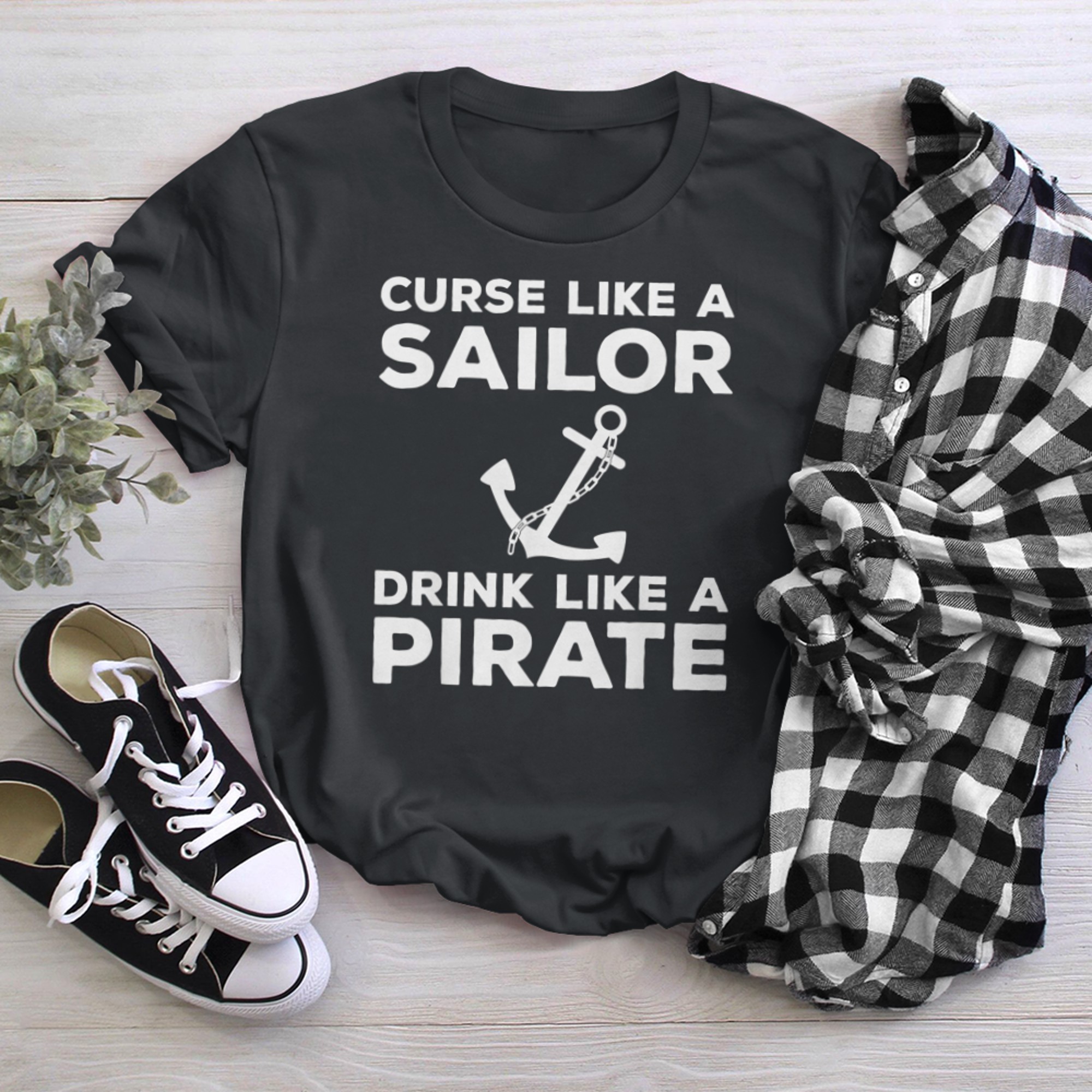 Curse Like A Sailor Drink Like A Pirate (1) t-shirt black