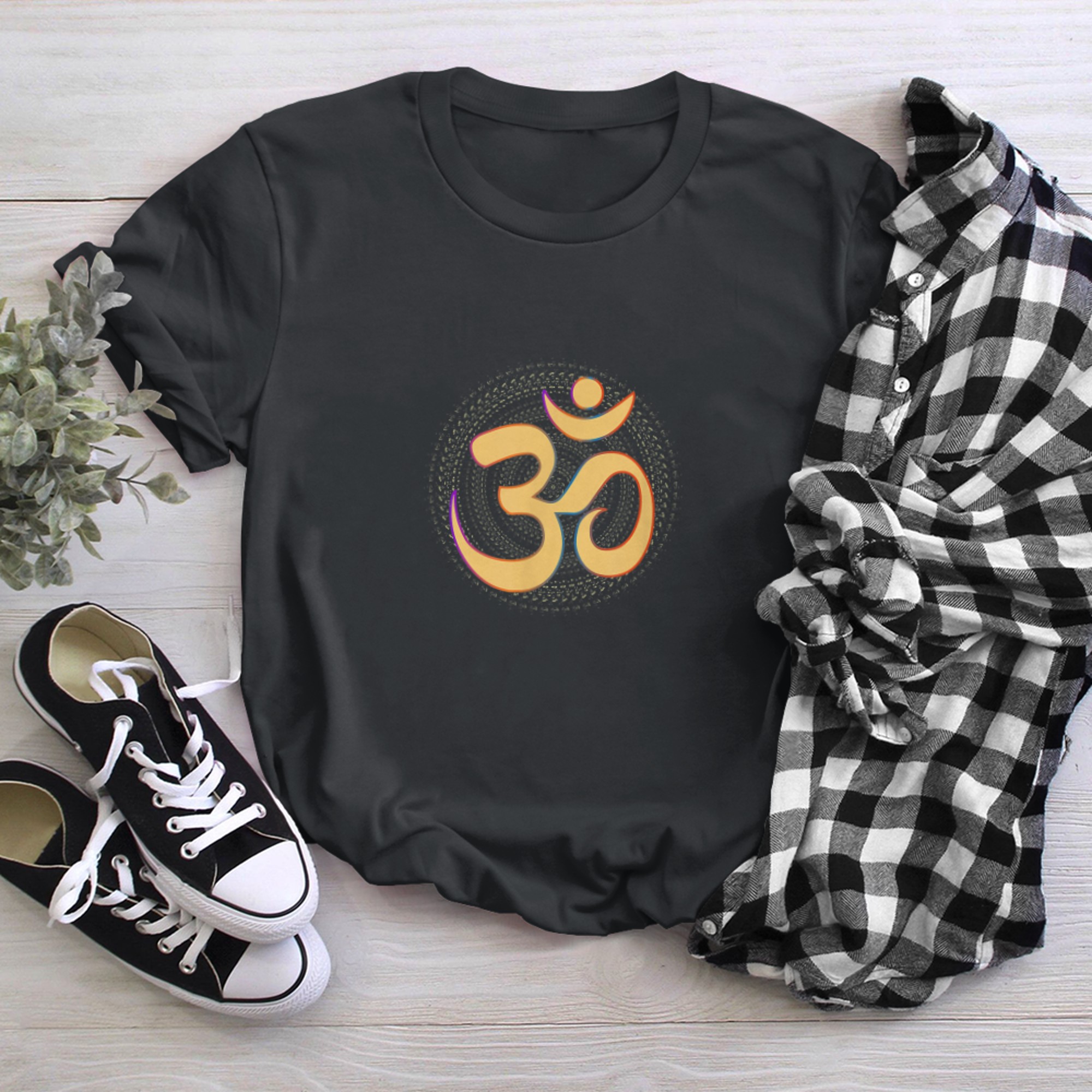 Om Aum Omkara Ancient Symbol Spiritual Peace Yoga Meditation t-shirt black