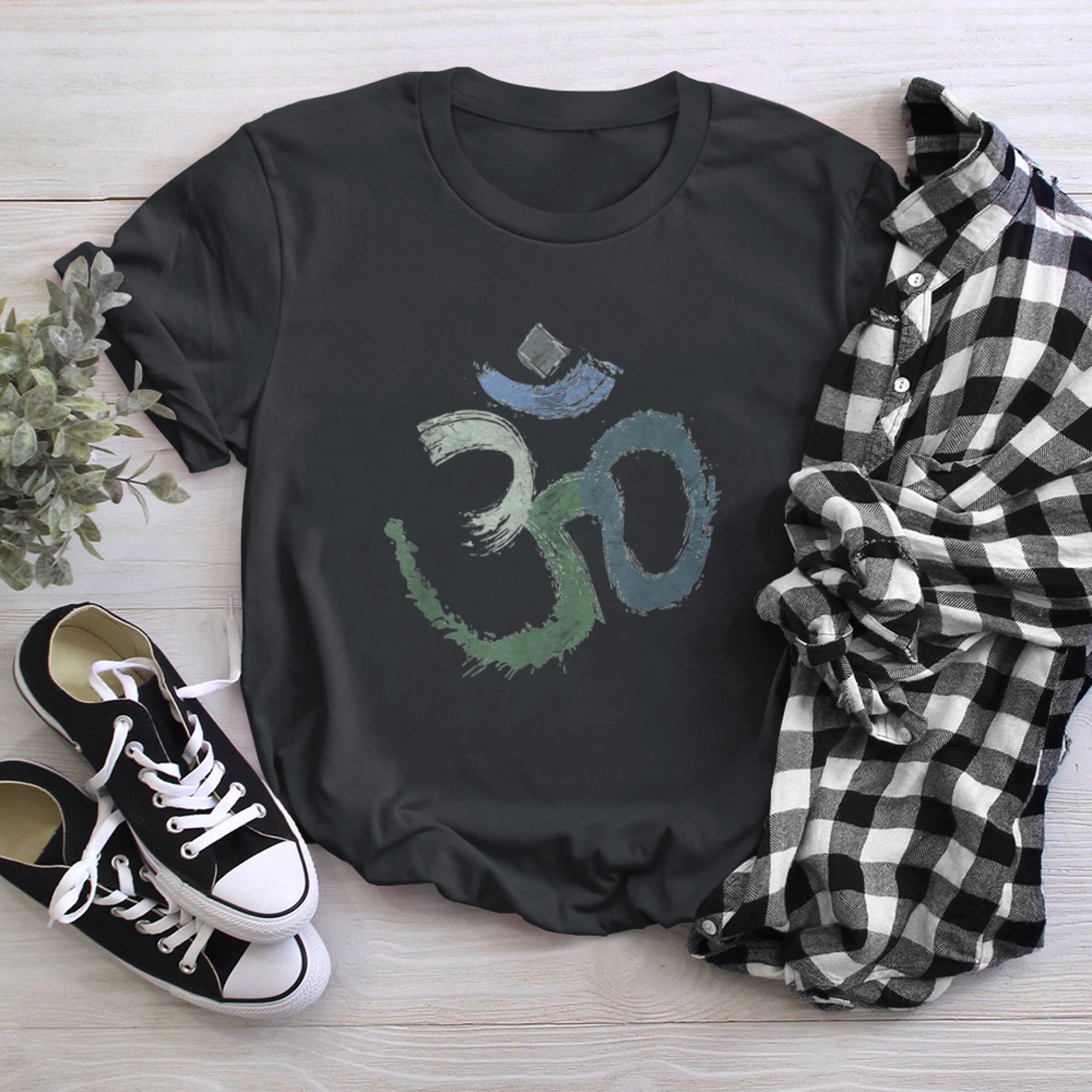 Om Meditation Spiritual Ancient Symbol Peace Yoga t-shirt black