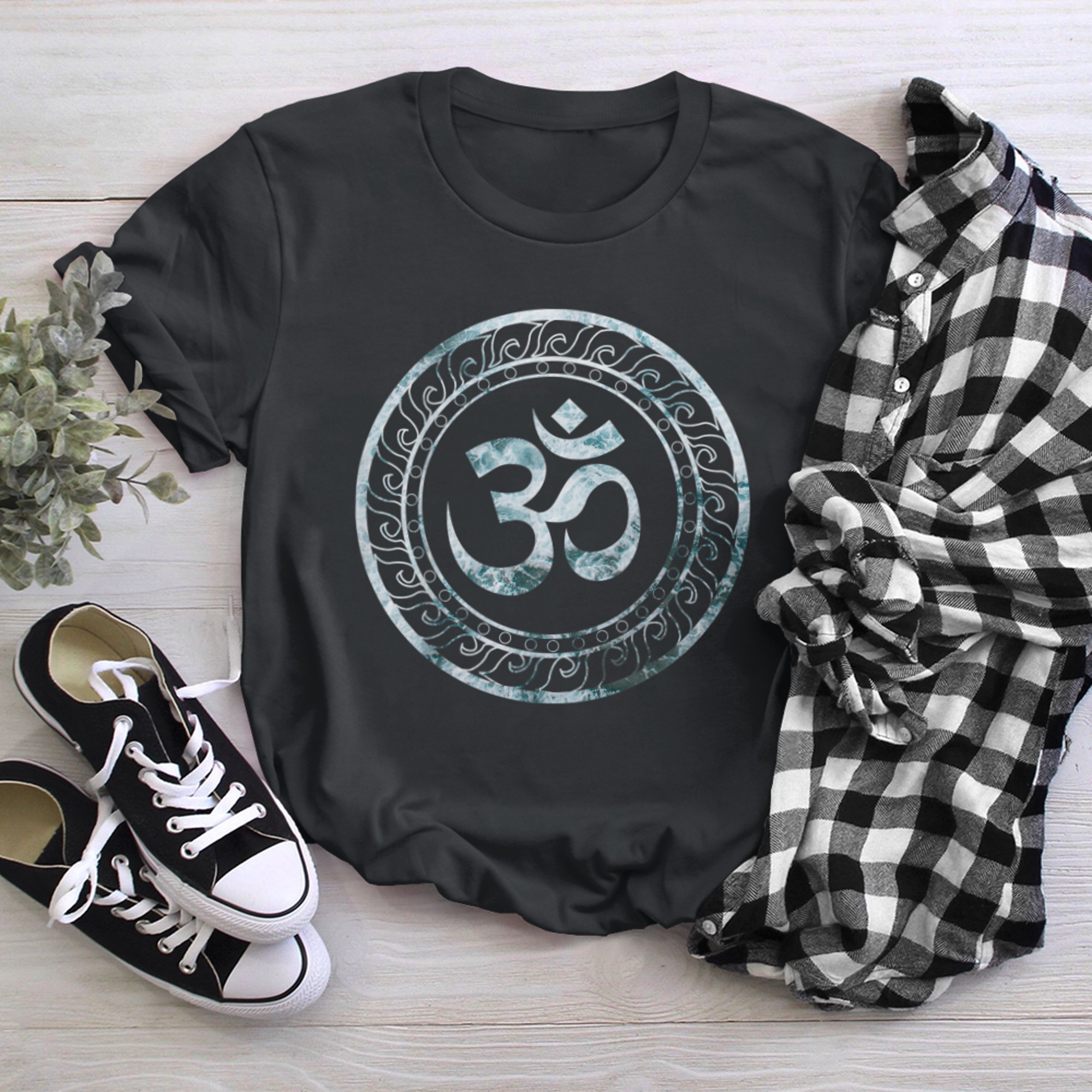 Om Ohm Aum Symbol Spiritual Yoga (1) t-shirt black