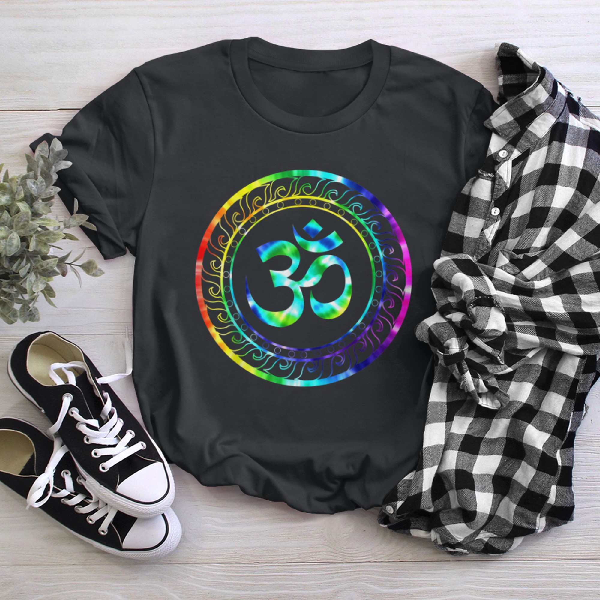 Om Ohm Aum Symbol Spiritual Yoga (10) t-shirt black