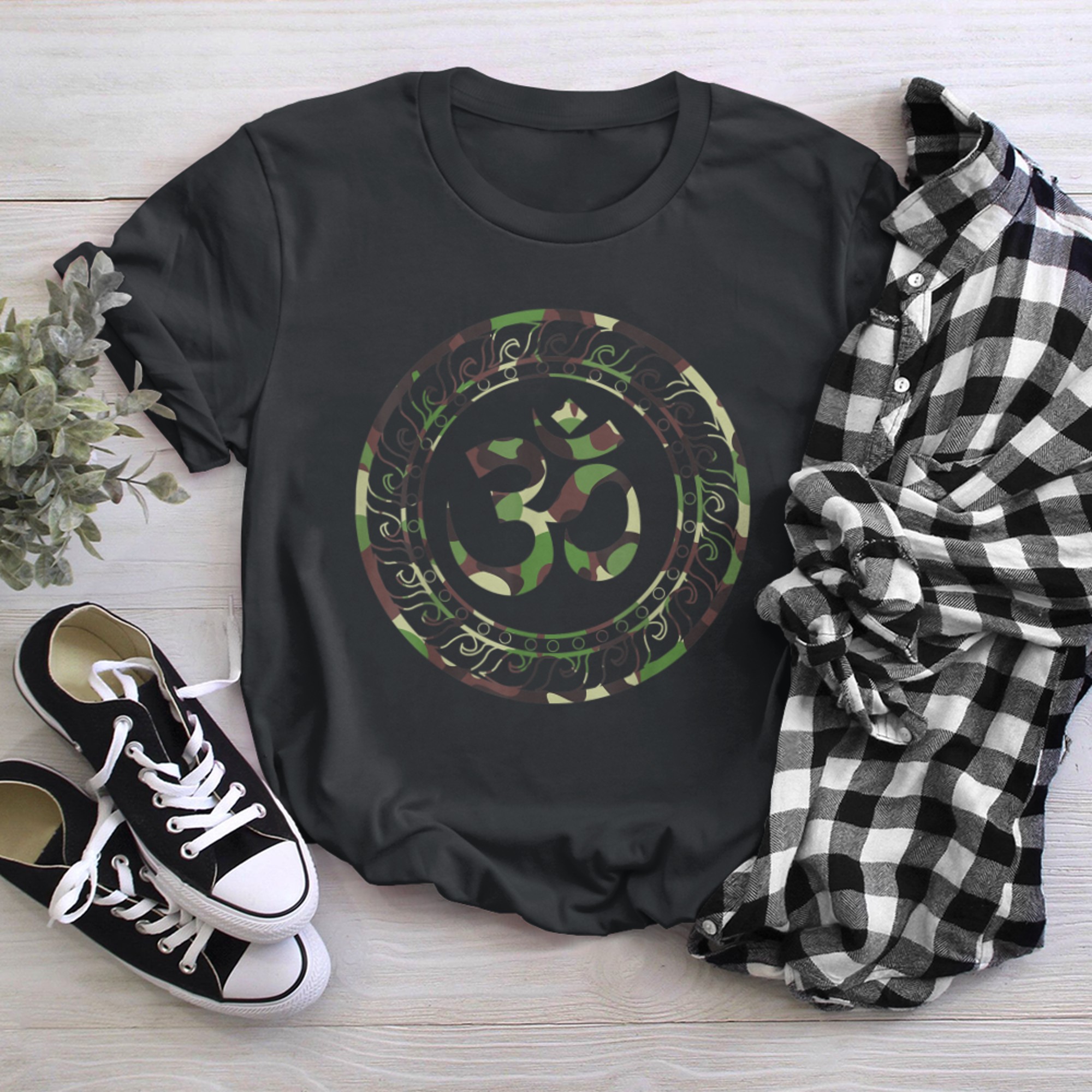 Om Ohm Aum Symbol Spiritual Yoga (18) t-shirt black