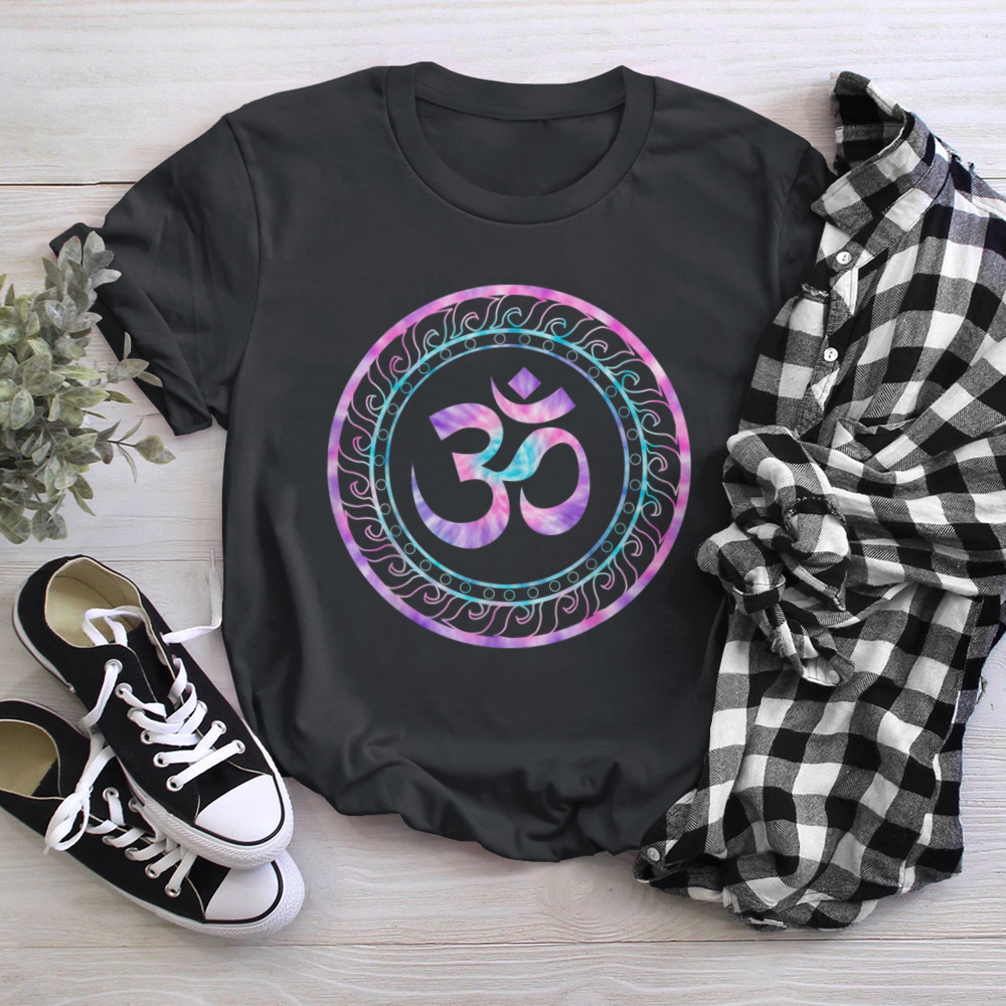 Om Ohm Aum Symbol Spiritual Yoga (20) t-shirt black