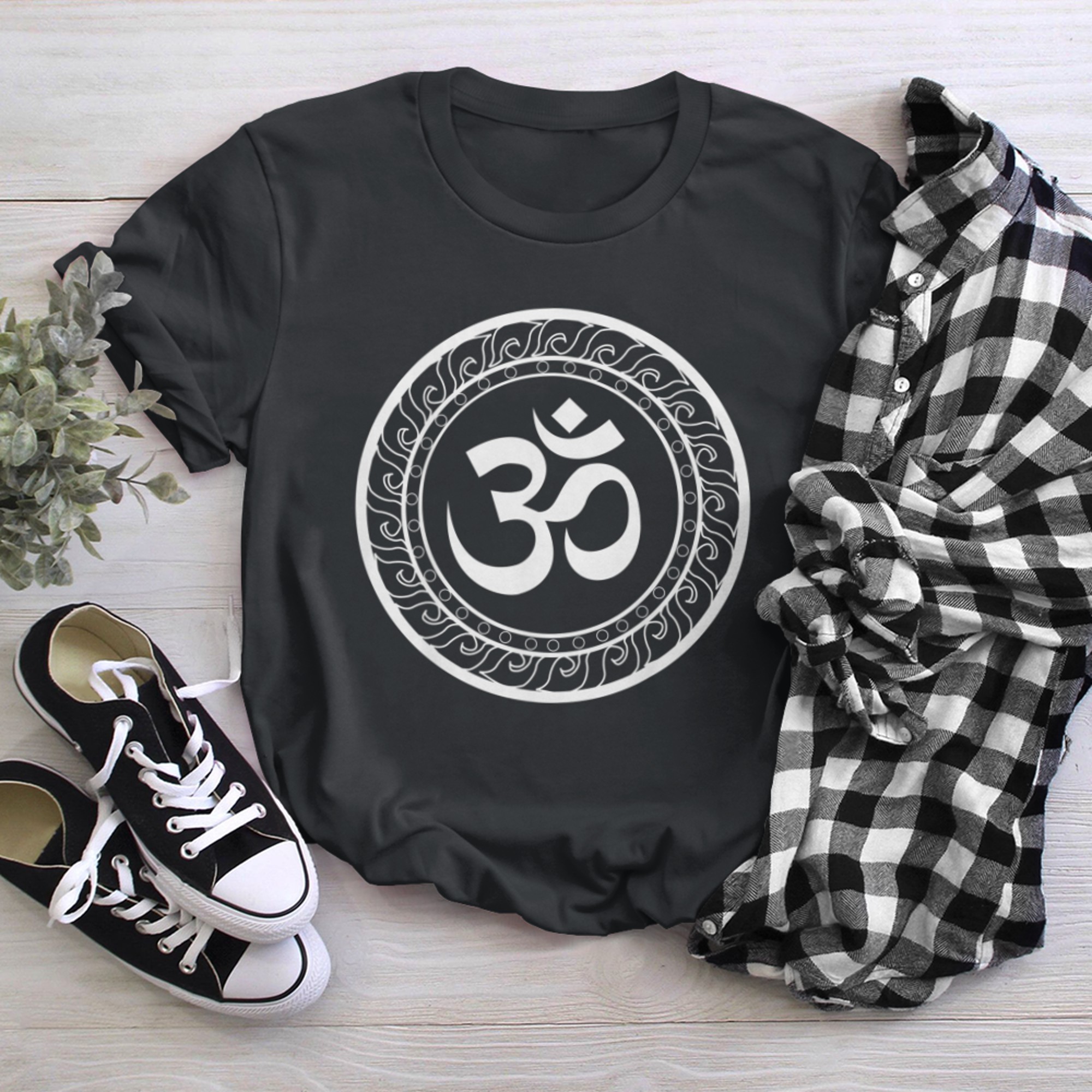 Om Ohm Aum Symbol Spiritual Yoga (23) t-shirt black