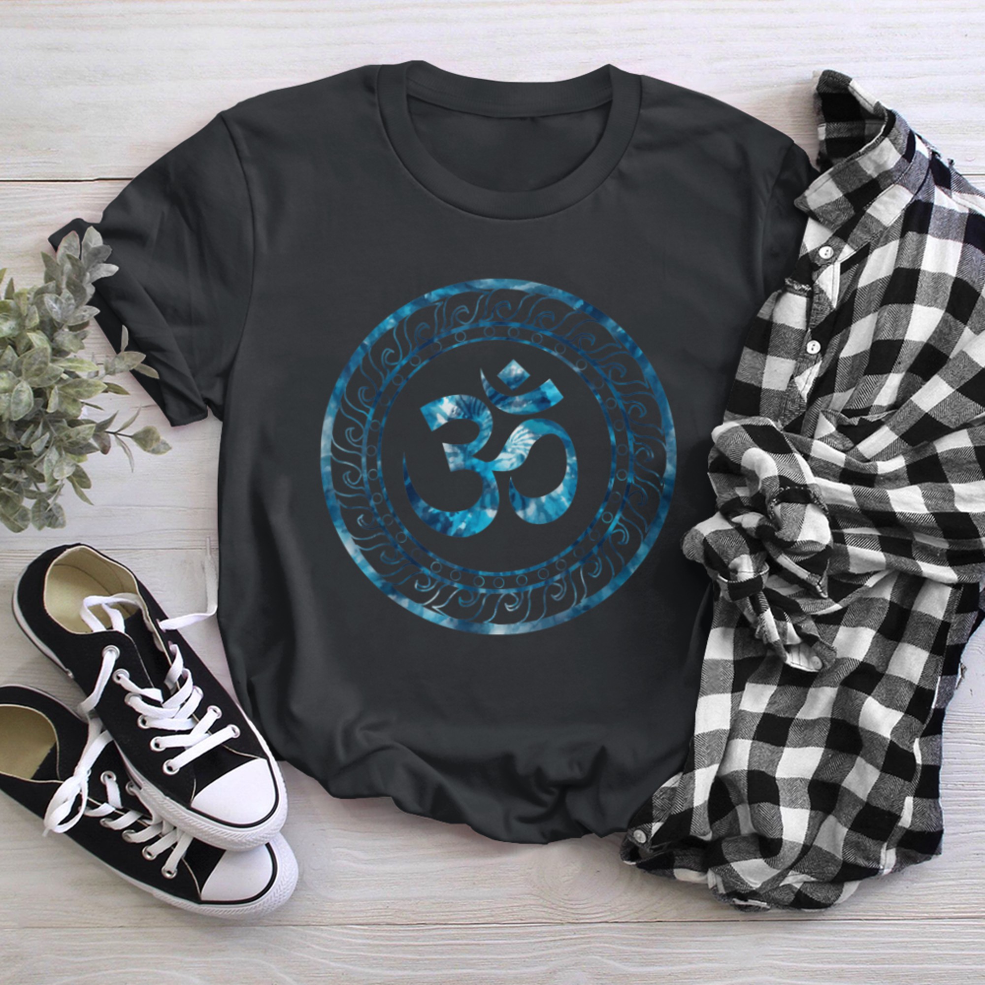 Om Ohm Aum Symbol Spiritual Yoga (6) t-shirt black