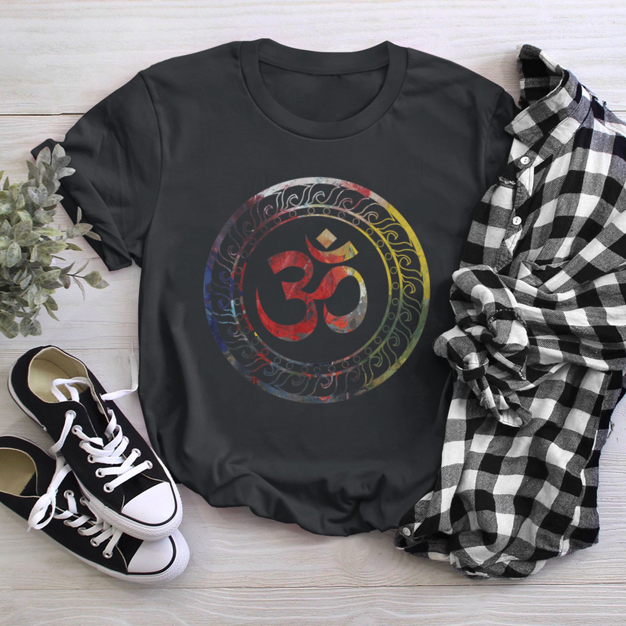 Om Ohm Aum Symbol Spiritual Yoga t-shirt black