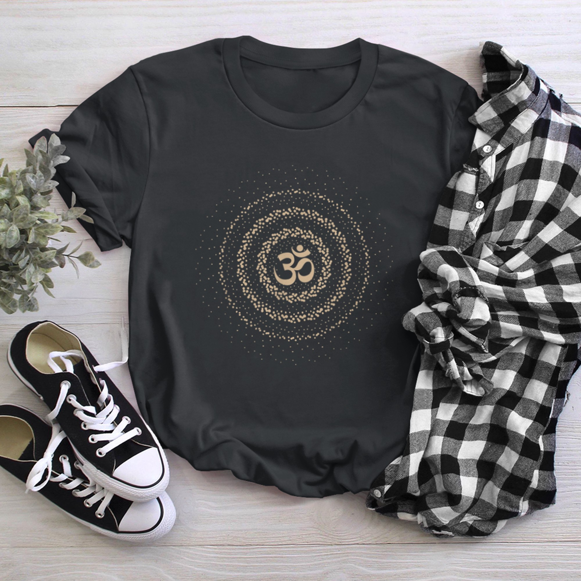 Om Ohm Symbol Spiritual Yoga t-shirt black