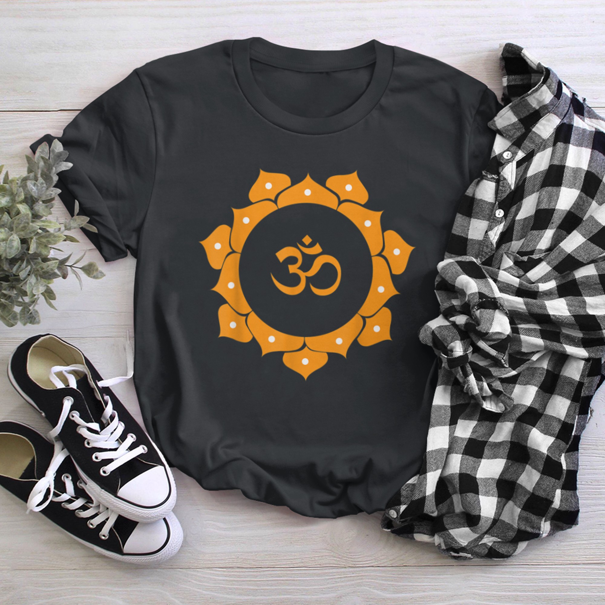 Om Symbol Aum Ohm Hindu Mandala Yoga Meditation Namaste (3) t-shirt black