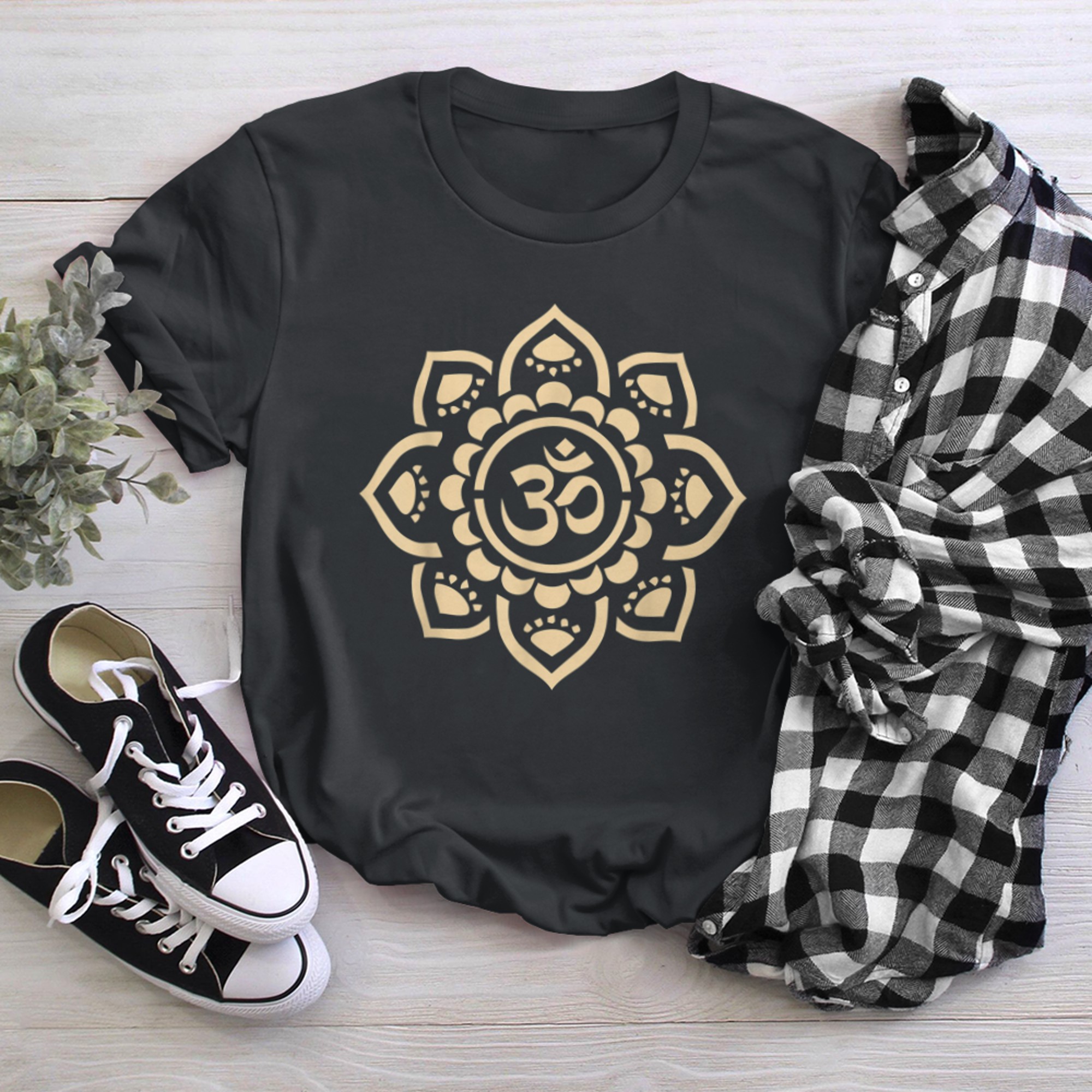 Om Symbol Aum Ohm Hindu Mandala Yoga Meditation Namaste t-shirt black