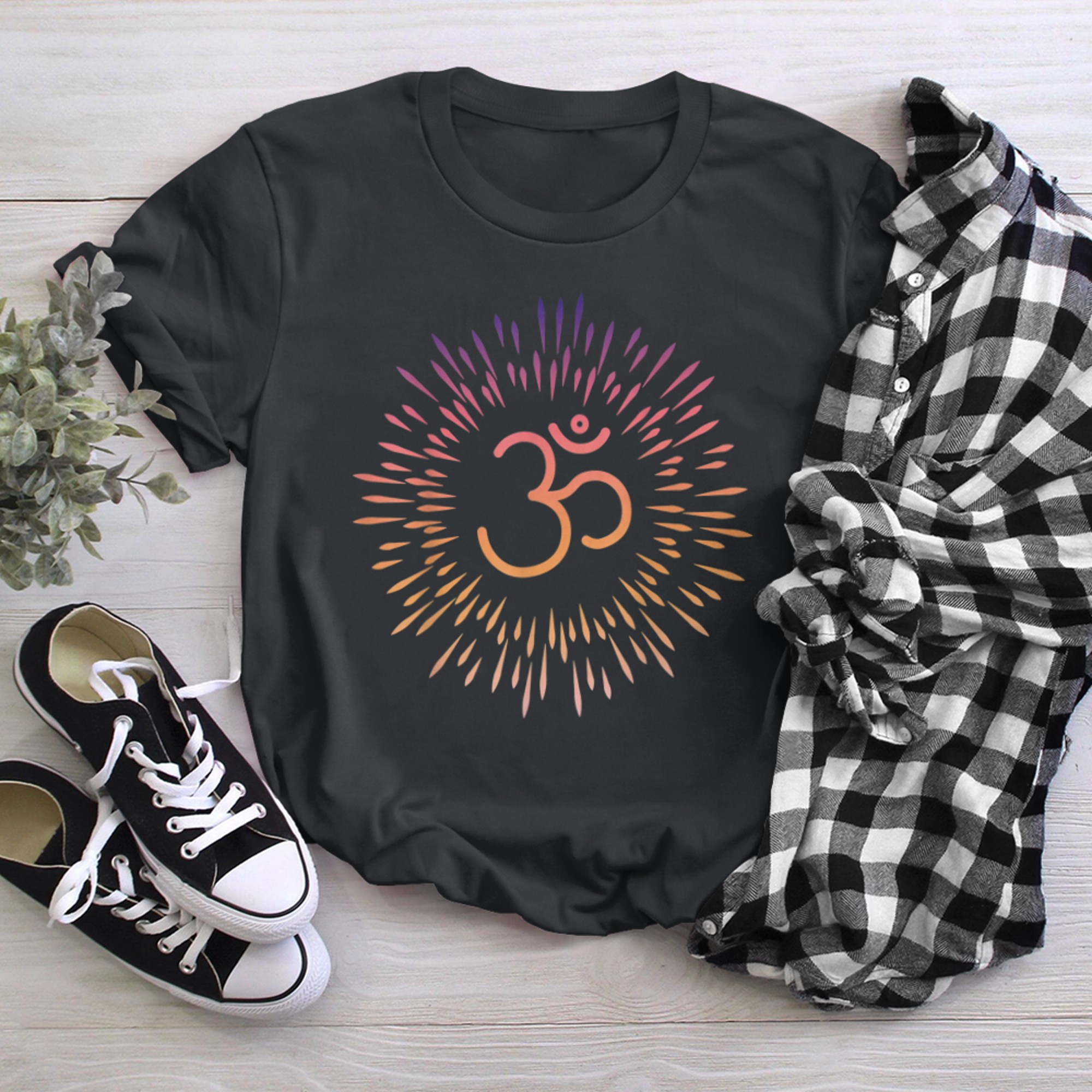 Om Symbol Meditation Chakra Mindfulness Namaste Goa Yoga t-shirt black