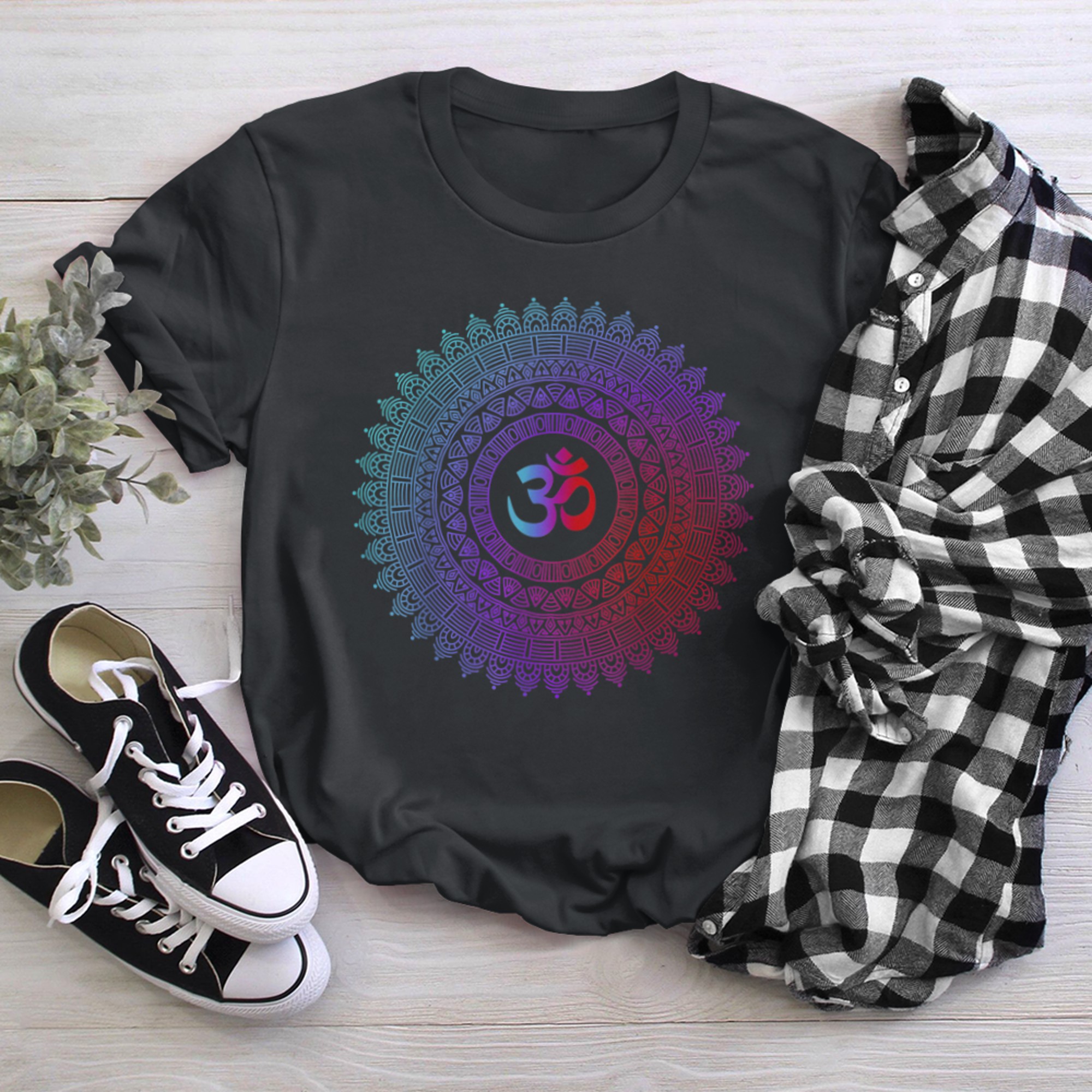 Om Symbol Meditation Tee Pilates Yoga Lover t-shirt black