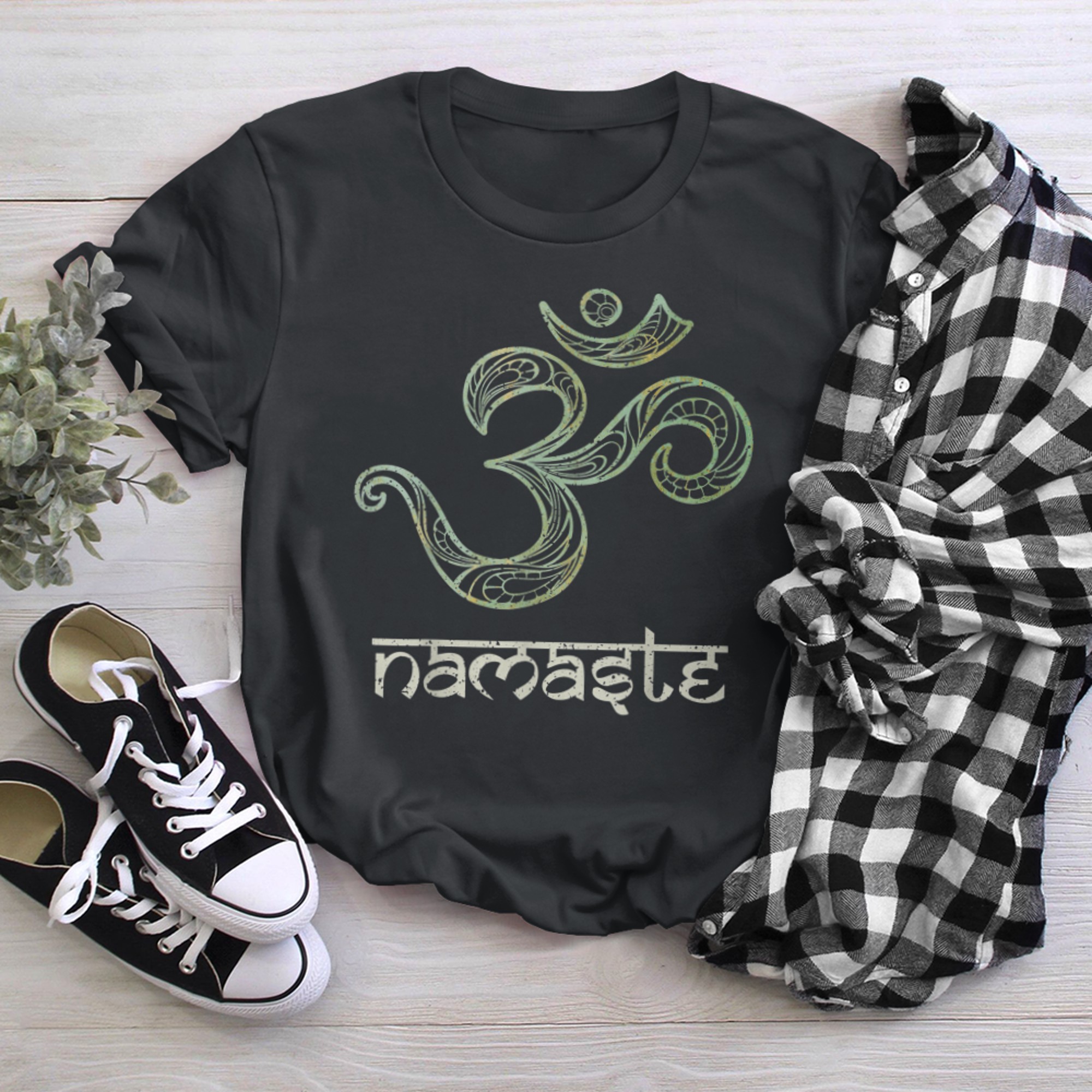 Om Symbol Shirt Namaste Yoga Meditation Spiritual Vintage t-shirt black