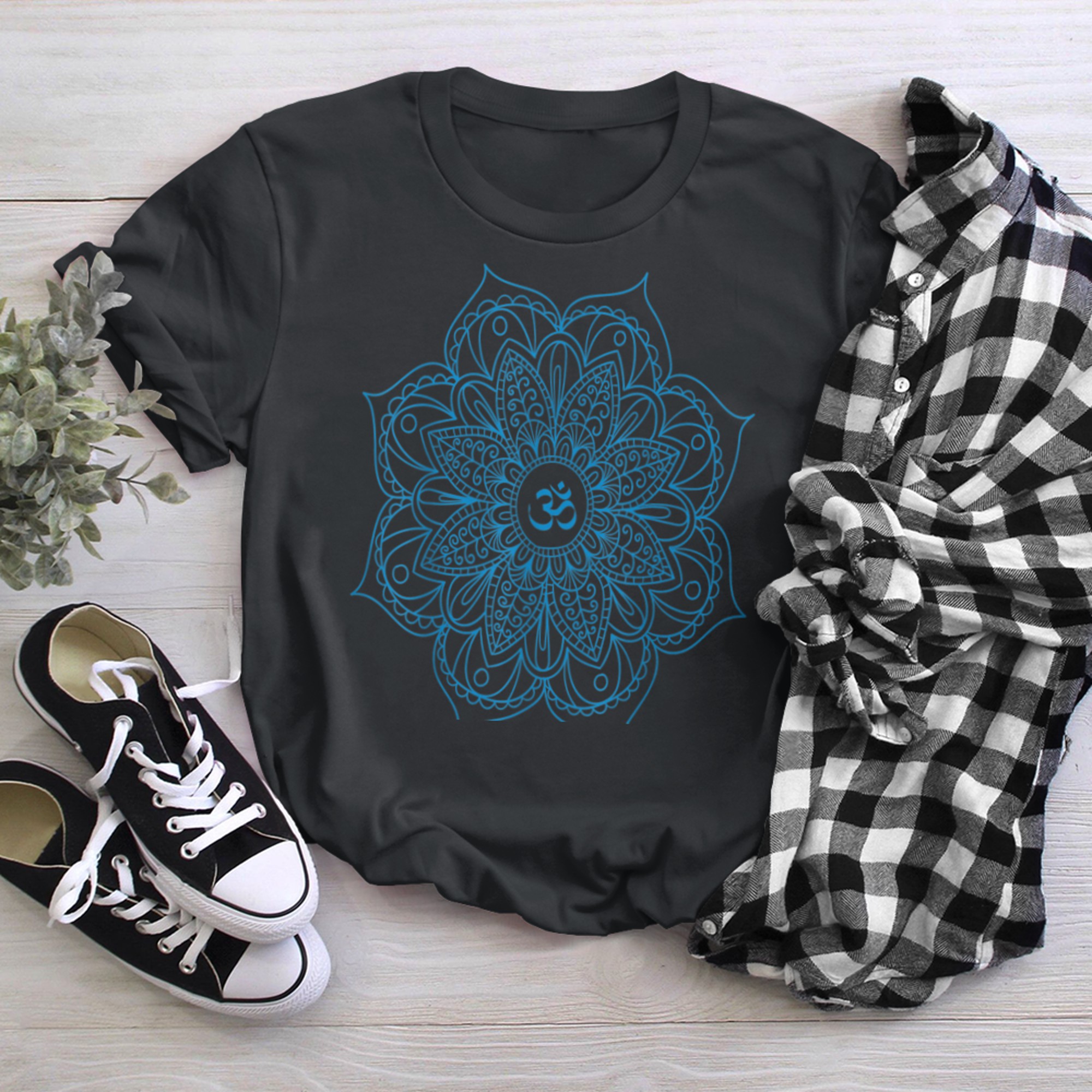 OM Symbol yoga spiritual mandala Meditation t-shirt black