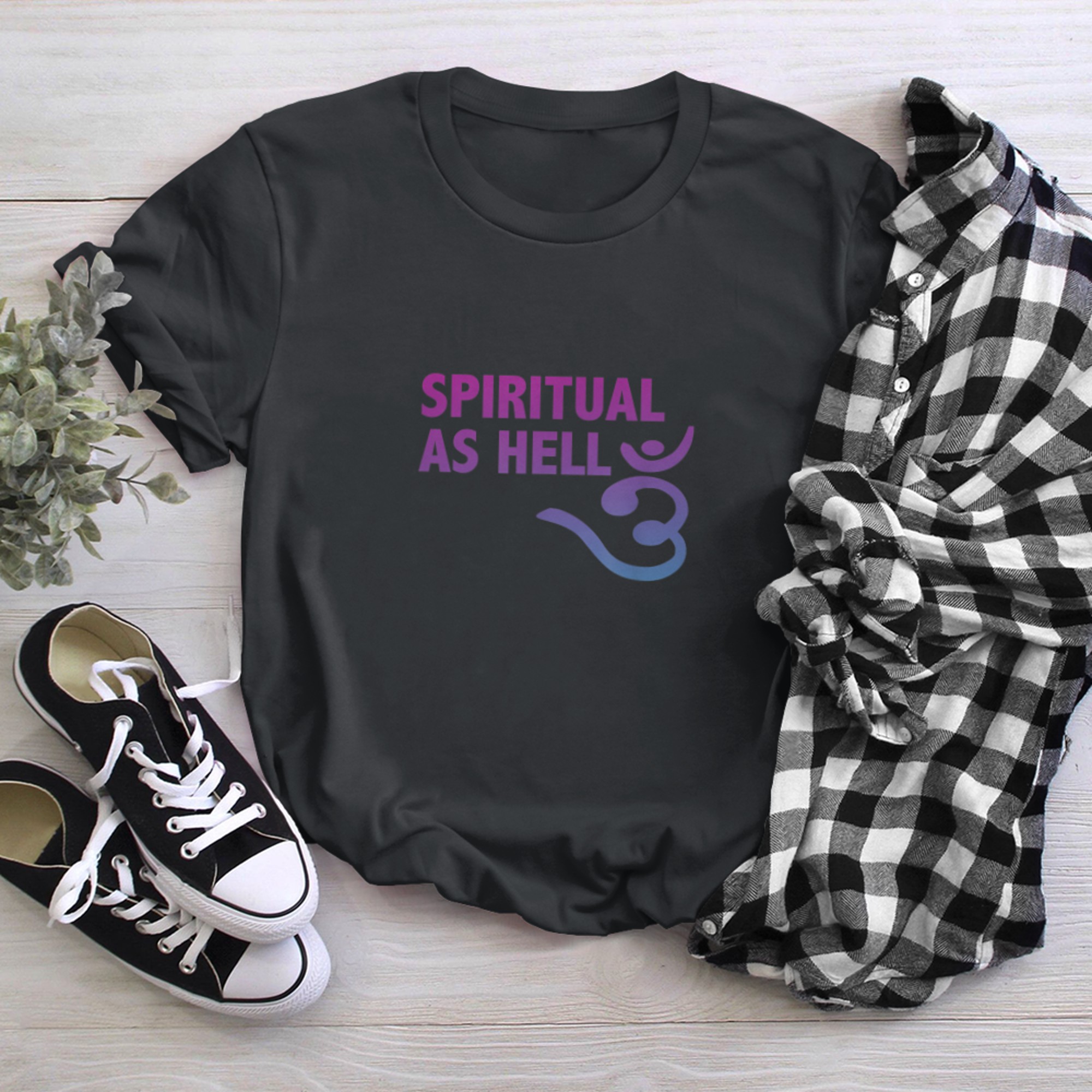 Spiritual As Hell T Shirt With OM Yoga Symbol t-shirt black