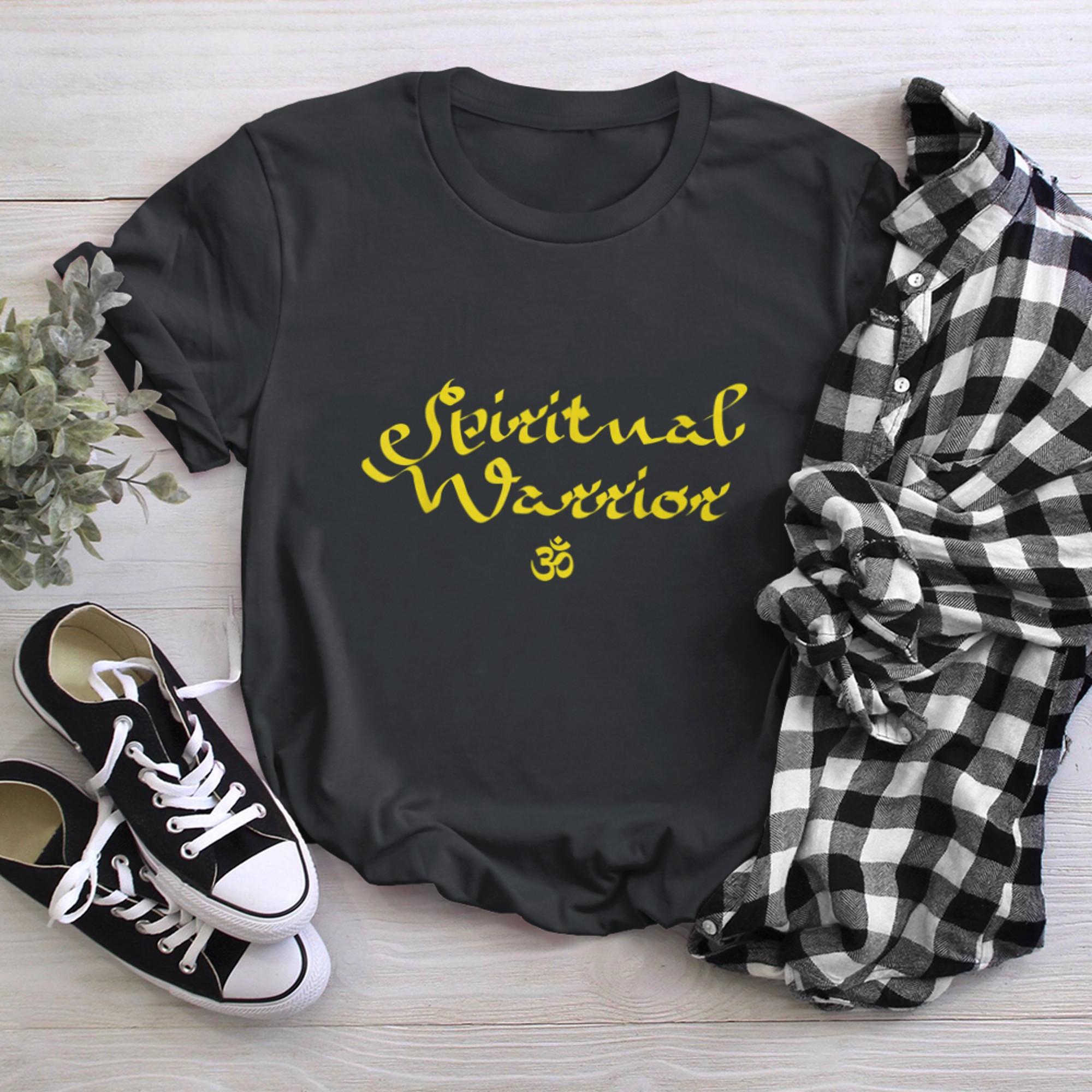 Spiritual Warrior Om Symbol Yogi Yoga Quote (1) t-shirt black