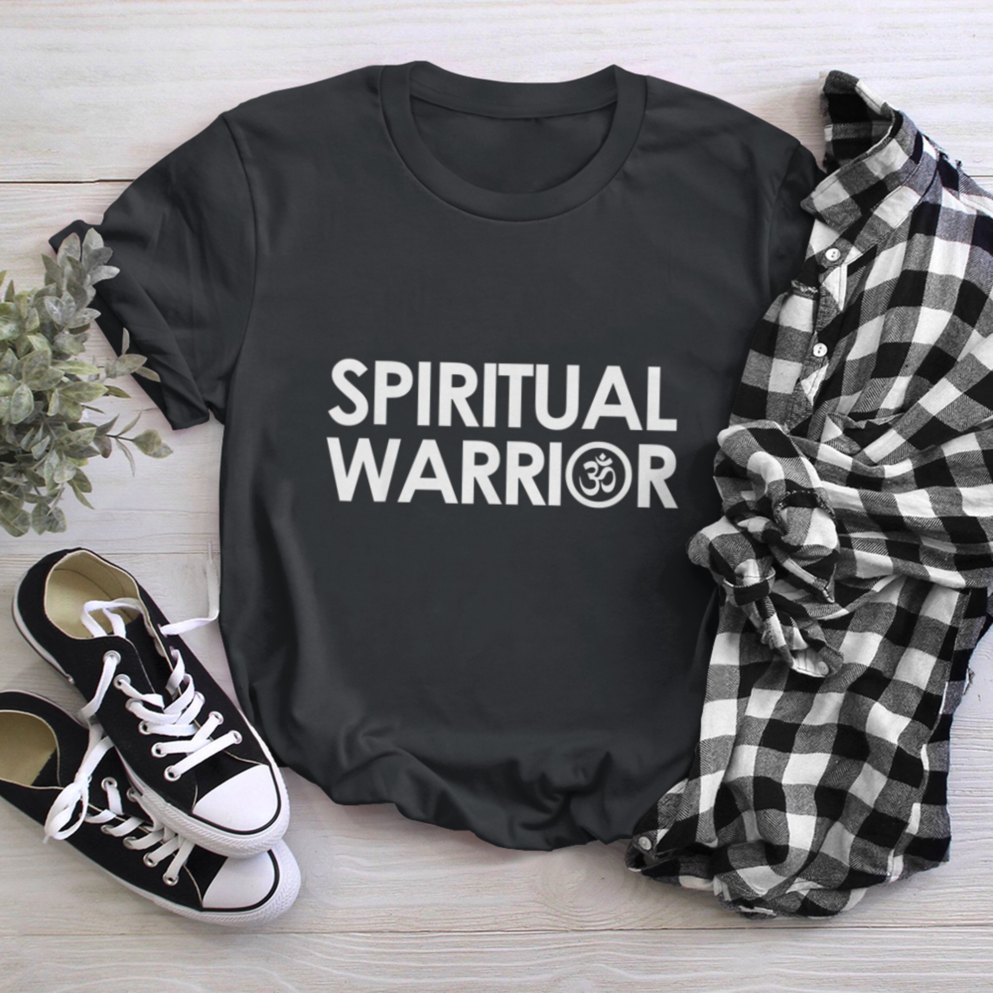 Spiritual Warrior Om Symbol Yogi Yoga Quote t-shirt black