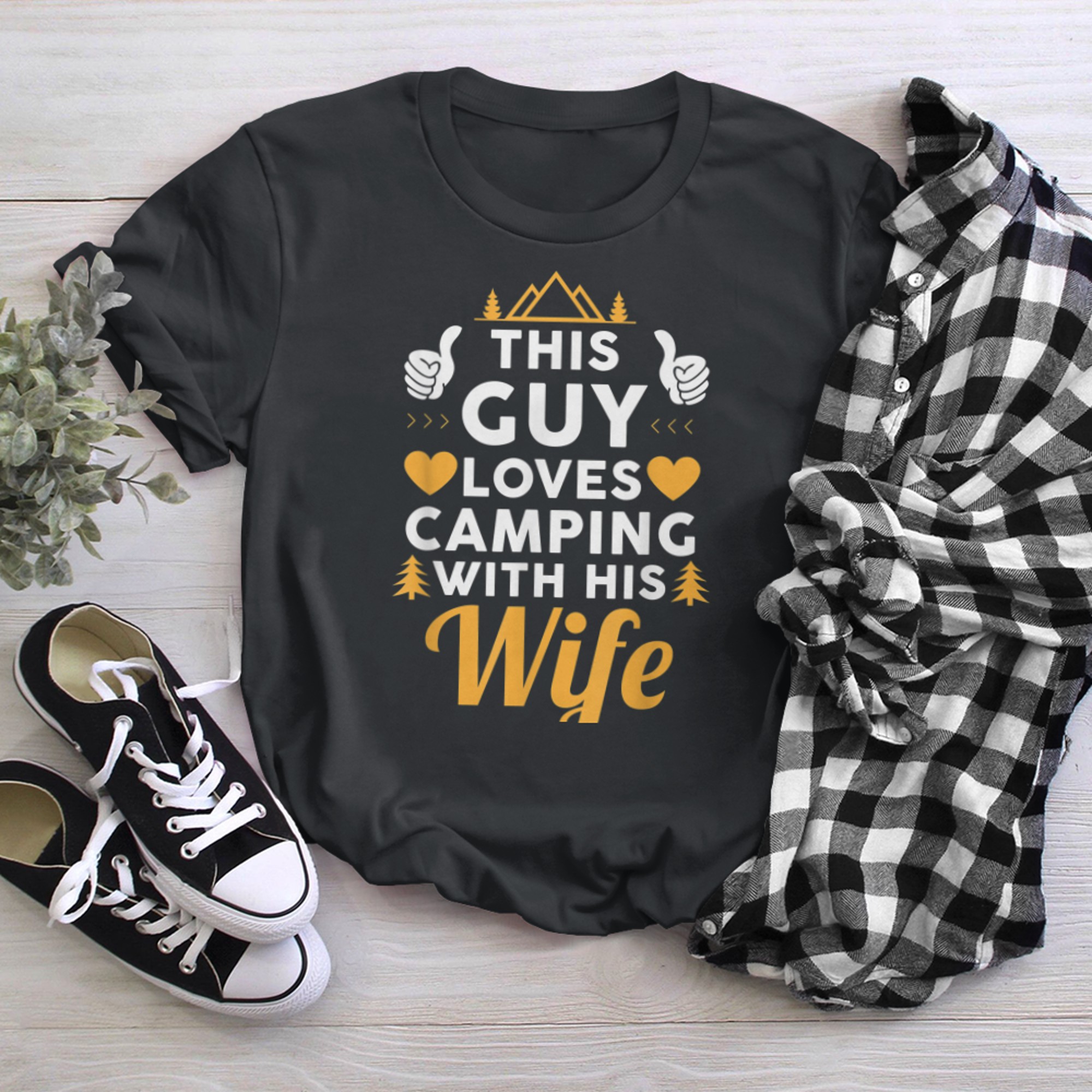 This Guy Loves Camping With His Wife Funny Camping T Shirt t-shirt black