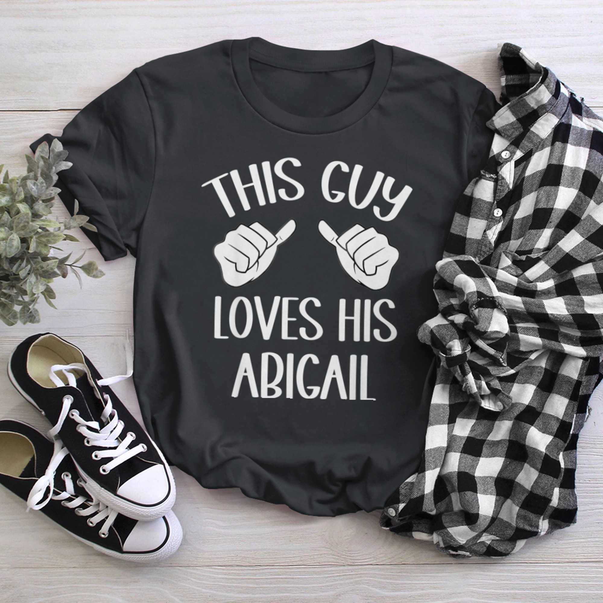 This Guy Loves His Abigail Valentine t-shirt black