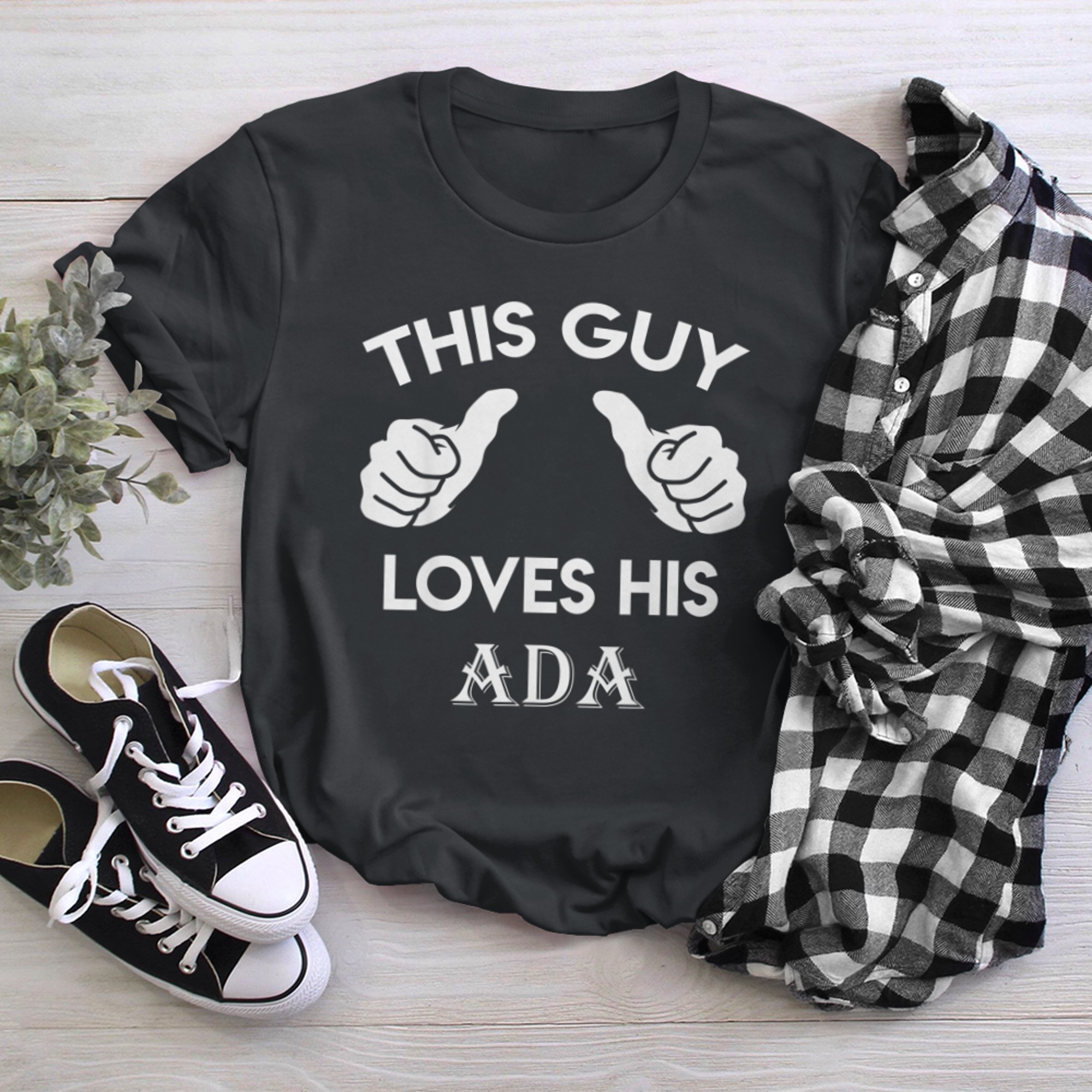 This guy loves his ADA valentine Anniversary 24t t-shirt black