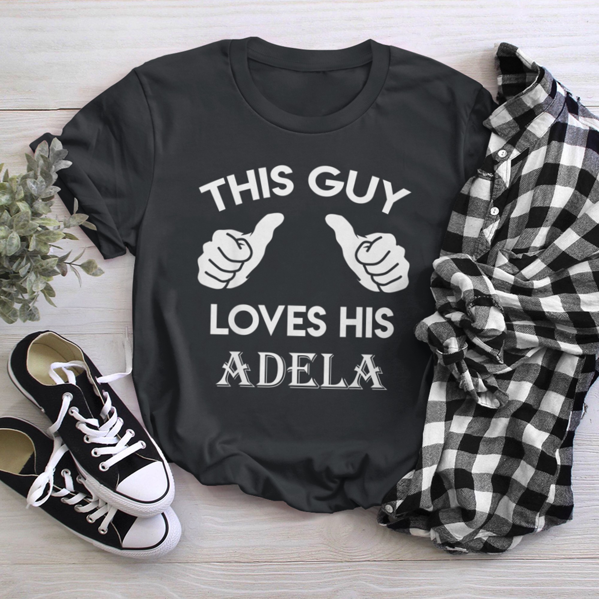 This guy loves his ADELA valentine Anniversary 71k t-shirt black