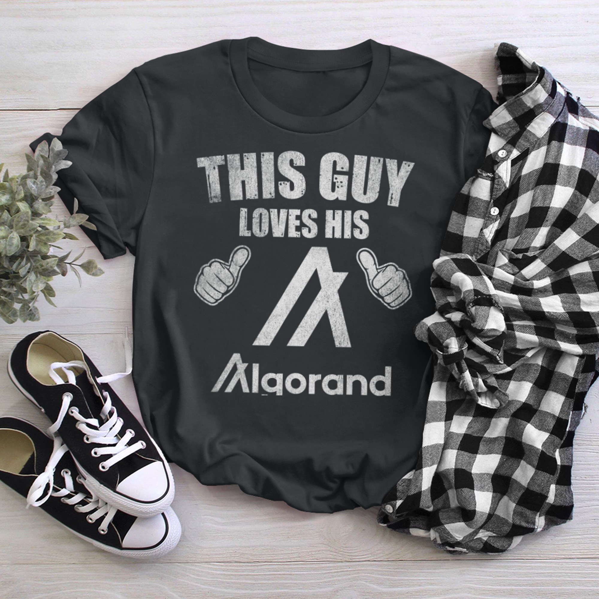 This Guy Loves His Algorand ALGO Coin Valentine Crypto Token t-shirt black