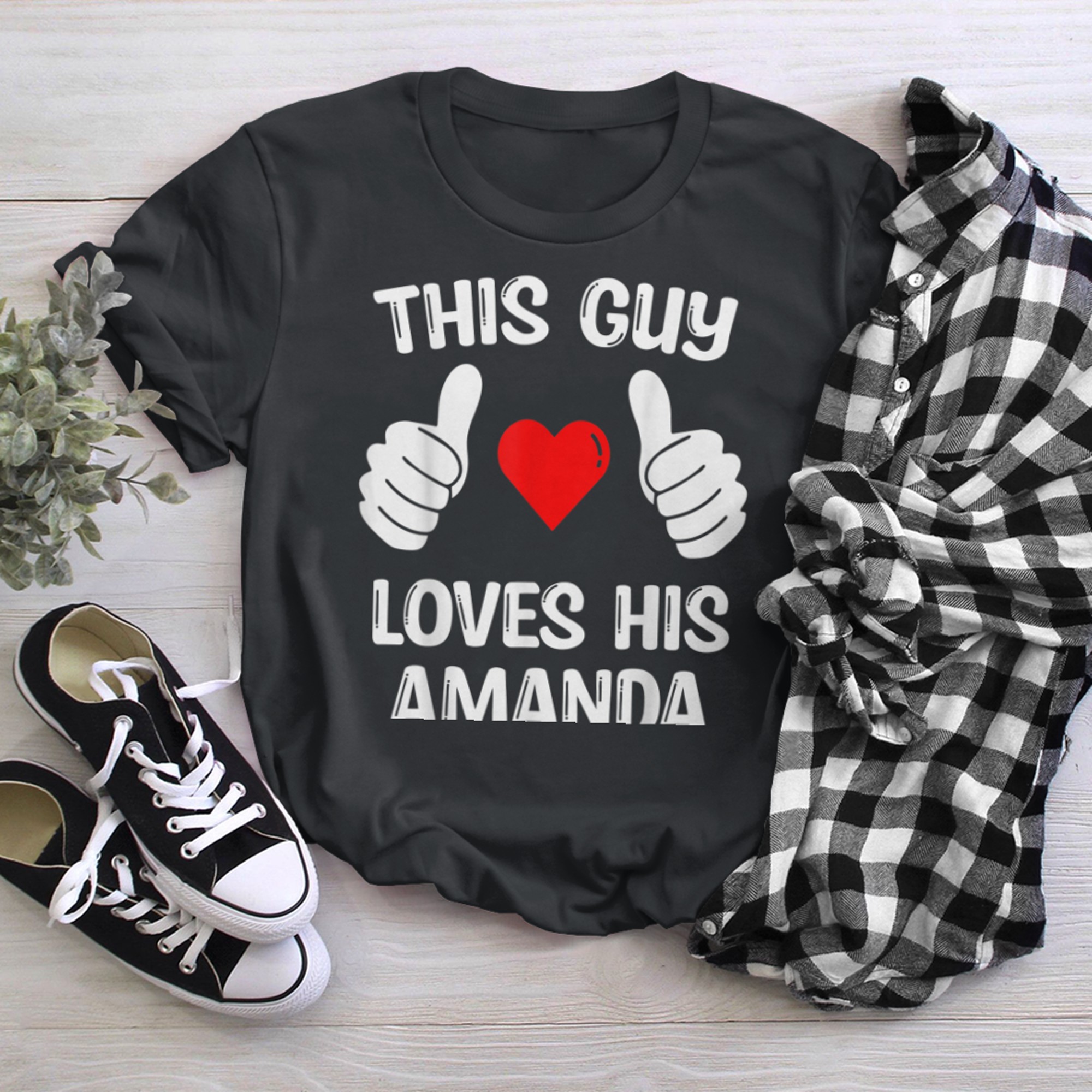 This Guy Loves His Amanda Girlfriend Wife Valentine's Day t-shirt black